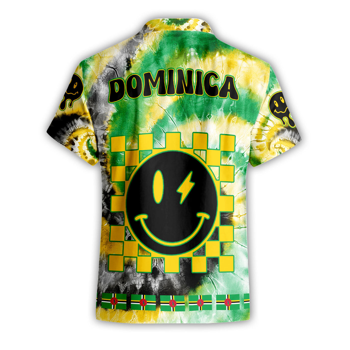 Dominica Short Sleeve Shirt Custom Tie Dye Style 2