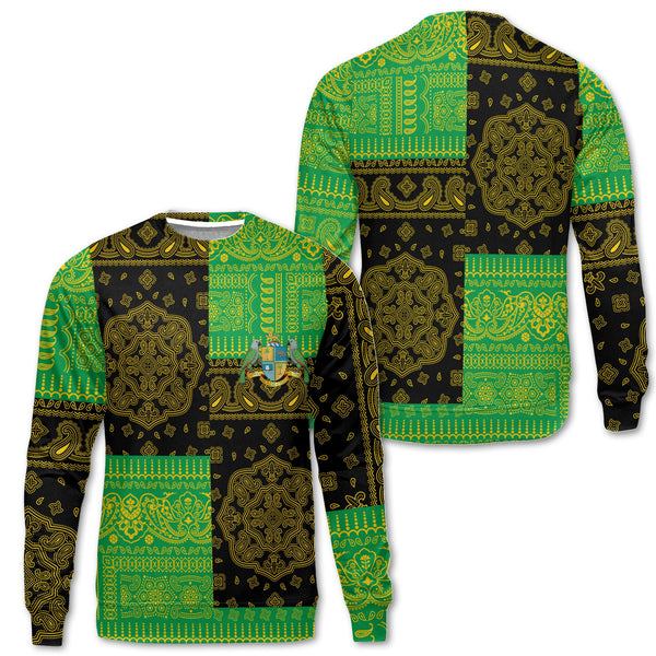 Dominica Sweatshirt Flag And Paisley Basic Style 1