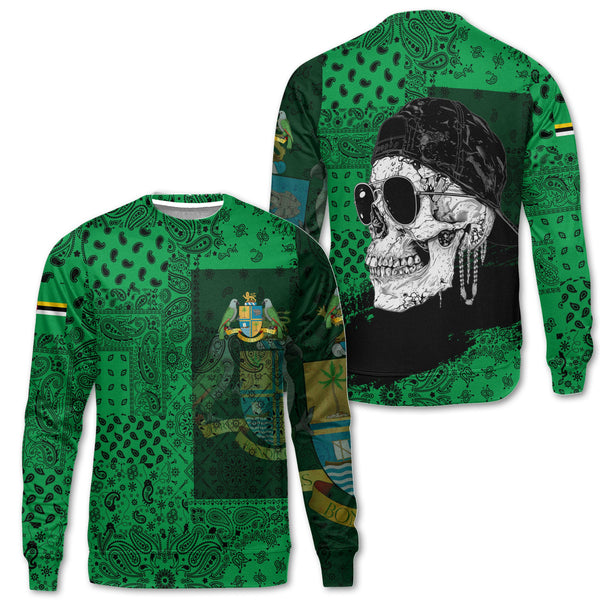 Dominica Sweatshirt Paisley Flag And Skull Style 1