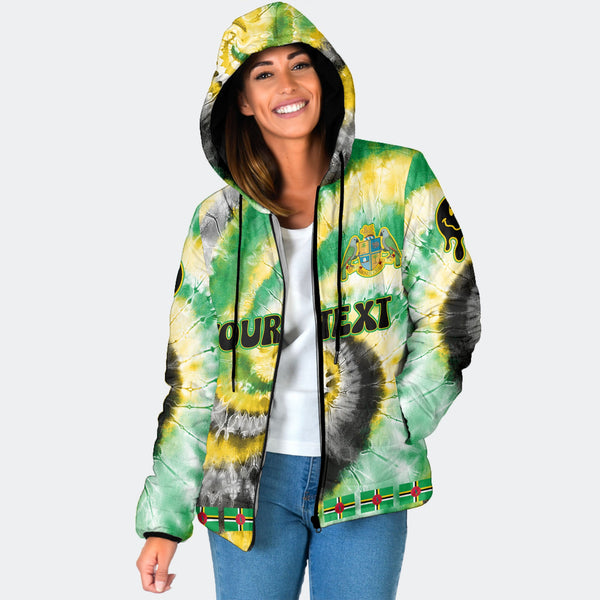 Dominica Women Hooded Padded Jacket Custom Tie Dye Style 1