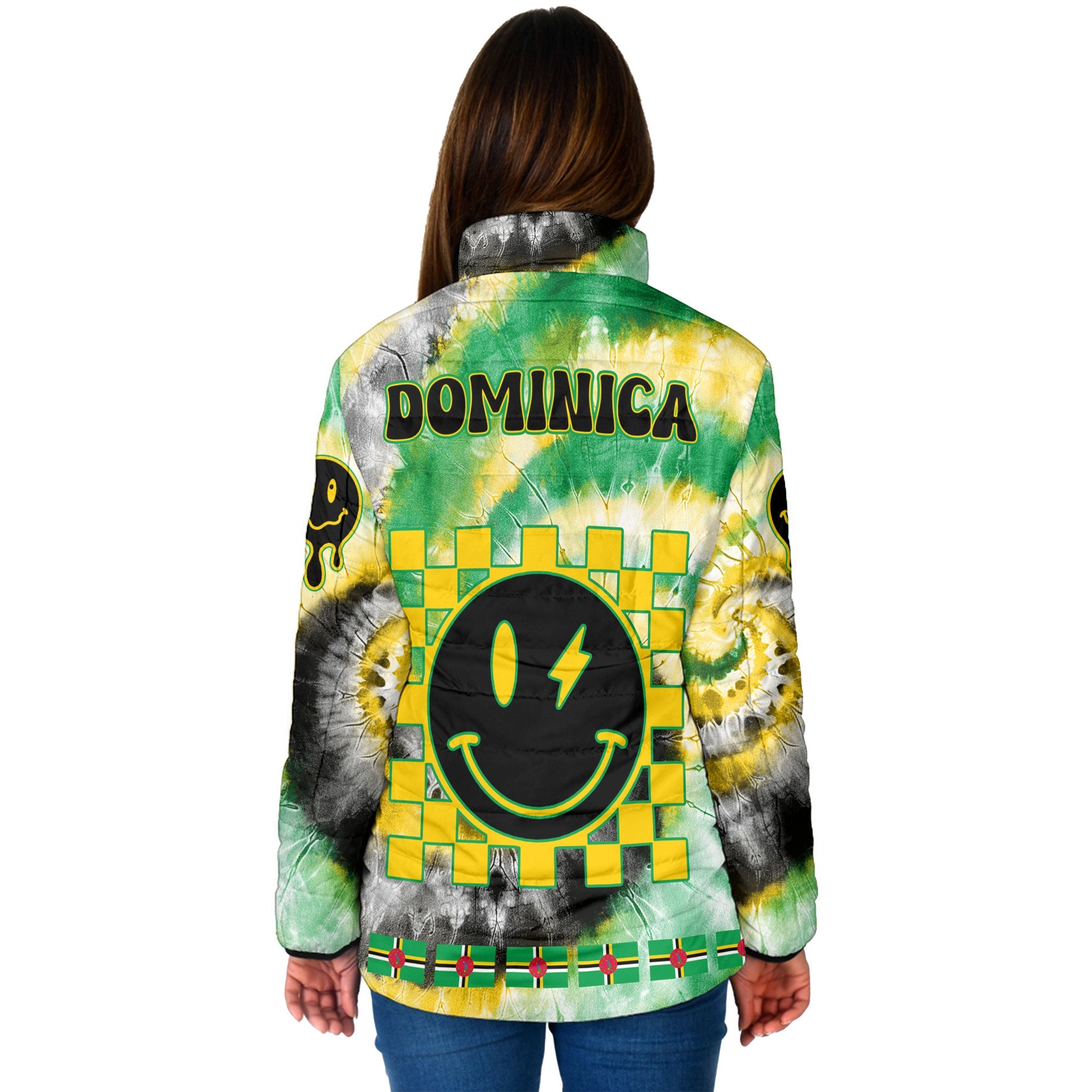 Dominica Women Padded Jacket Custom Tie Dye Style 2