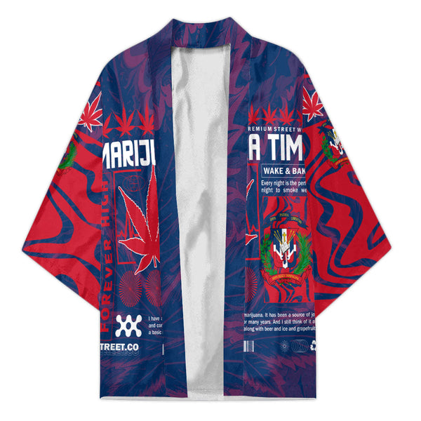 Dominican Republic Kimono Flag & Coat Of Arms Marijuanas Style