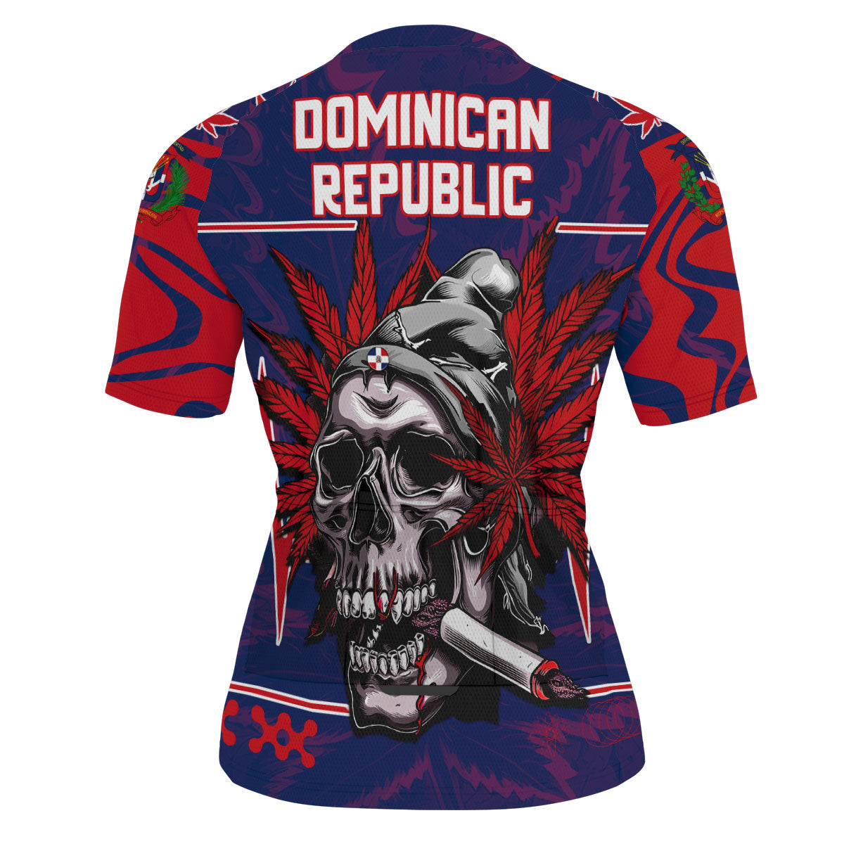 Dominican Republic Men's Cycling Jersey Flag & Coat Of Arms Marijuanas Style