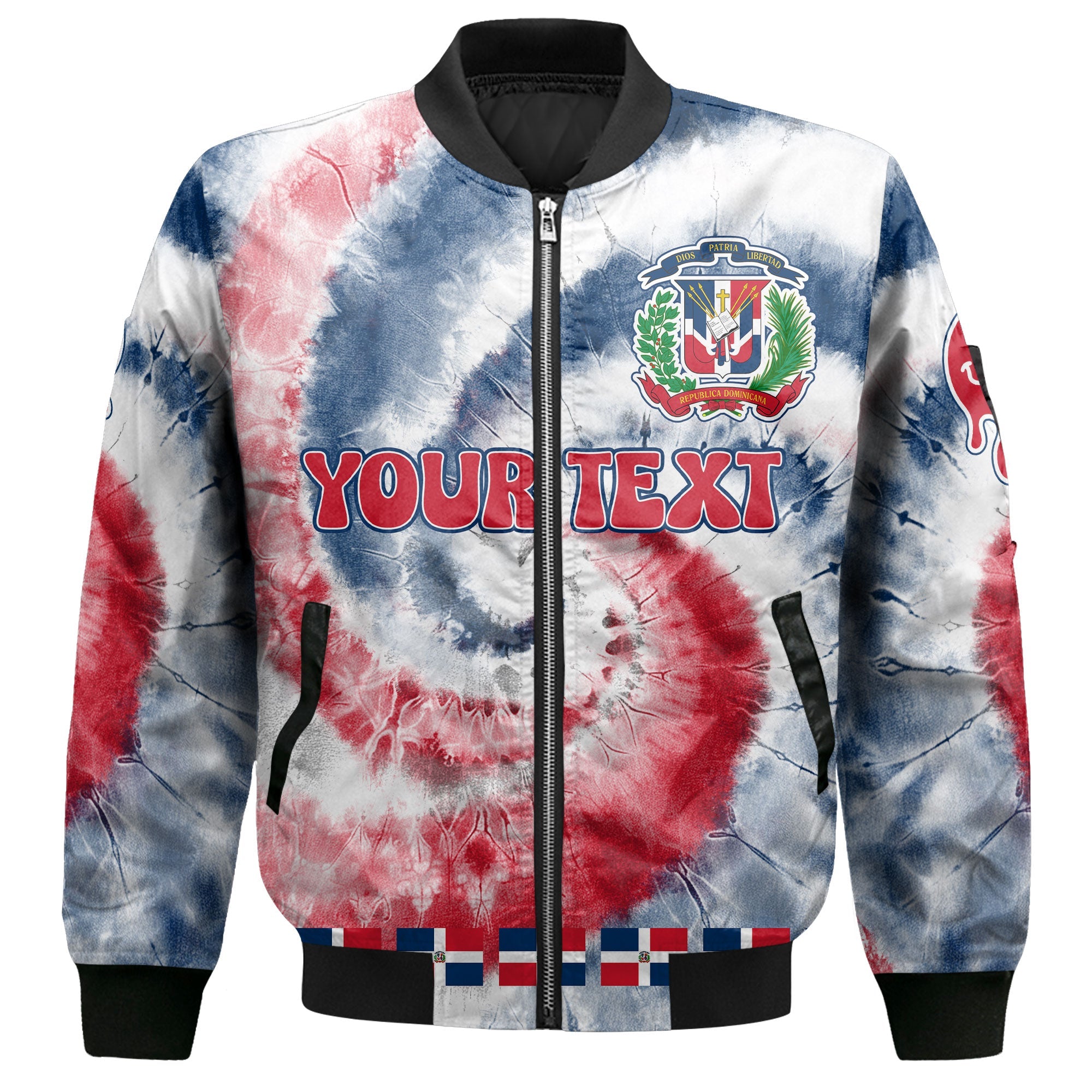 Dominican Republic Bomber Jacket Custom Tie Dye Style 2