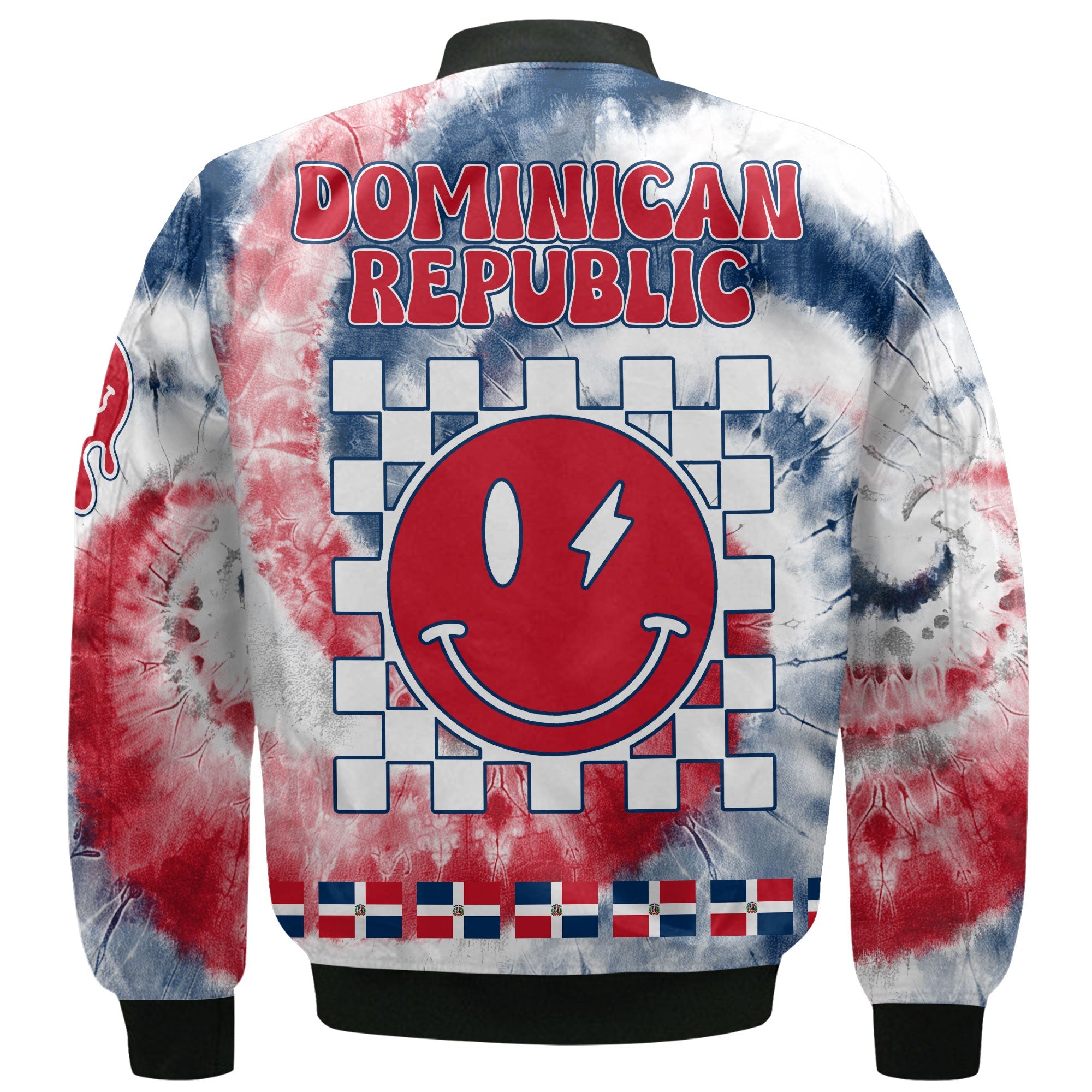 Dominican Republic Bomber Jacket Custom Tie Dye Style 3