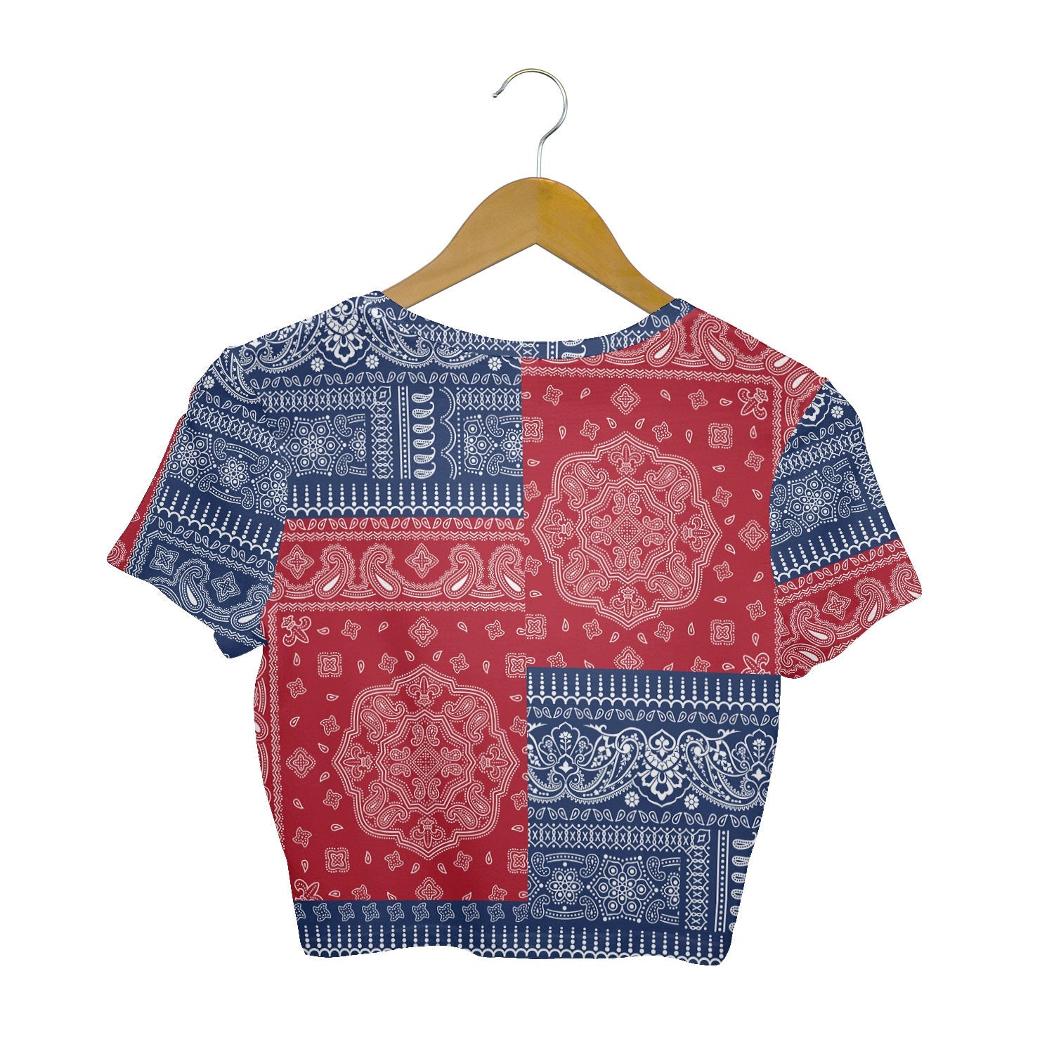 Dominican Republic Croptop T Shirt Flag And Paisley Basic Style 2