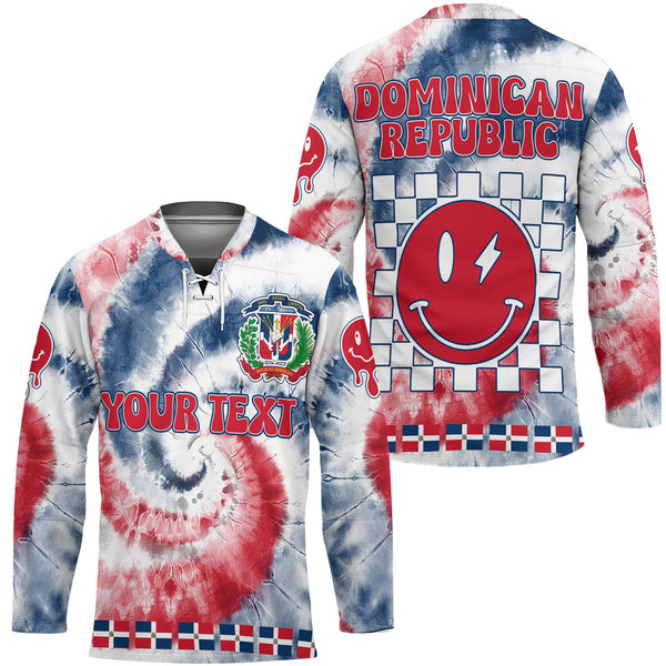 Dominican Republic Hockey Jersey Custom Tie Dye Style 1