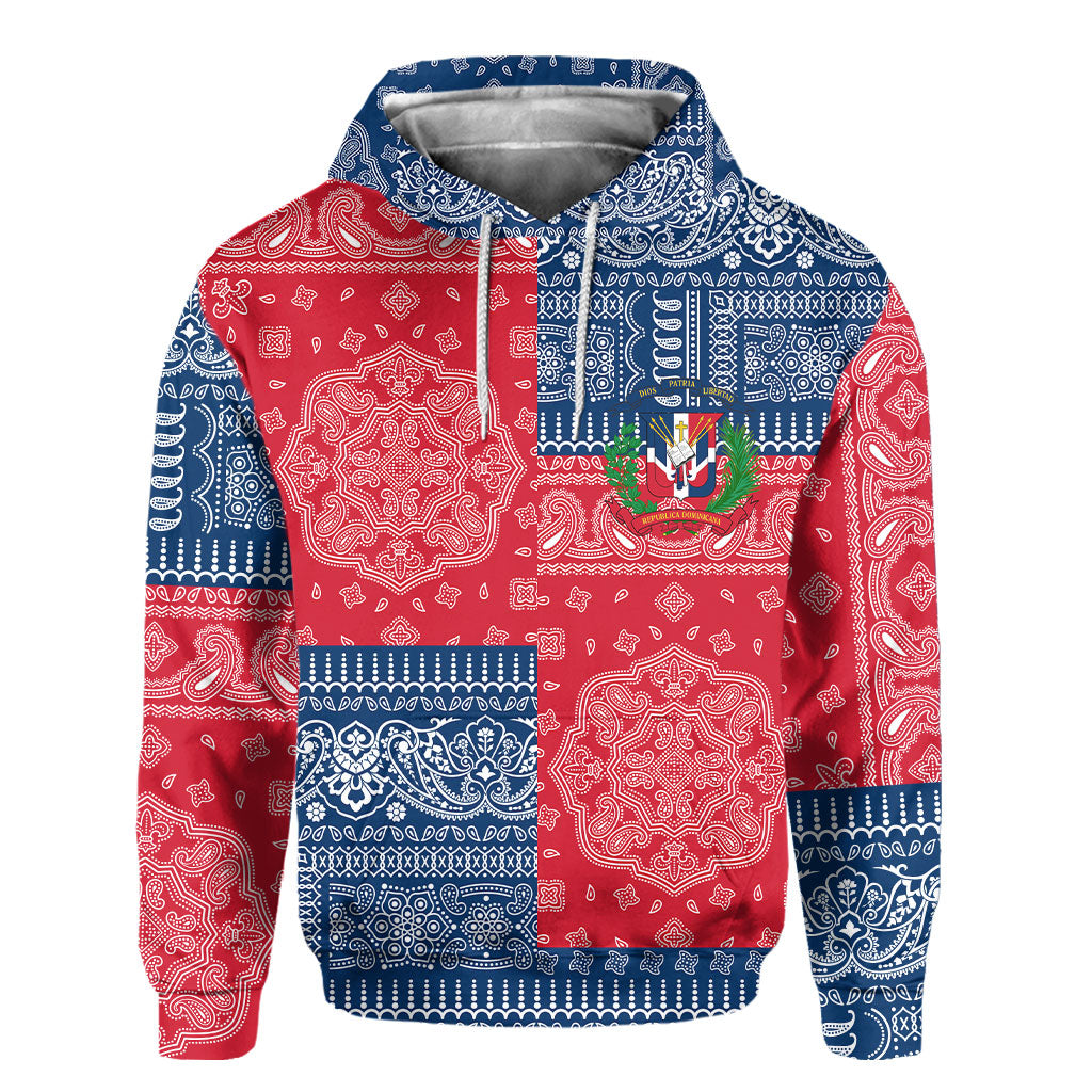 Dominican Republic Hoodie Flag And Paisley Basic Style 2