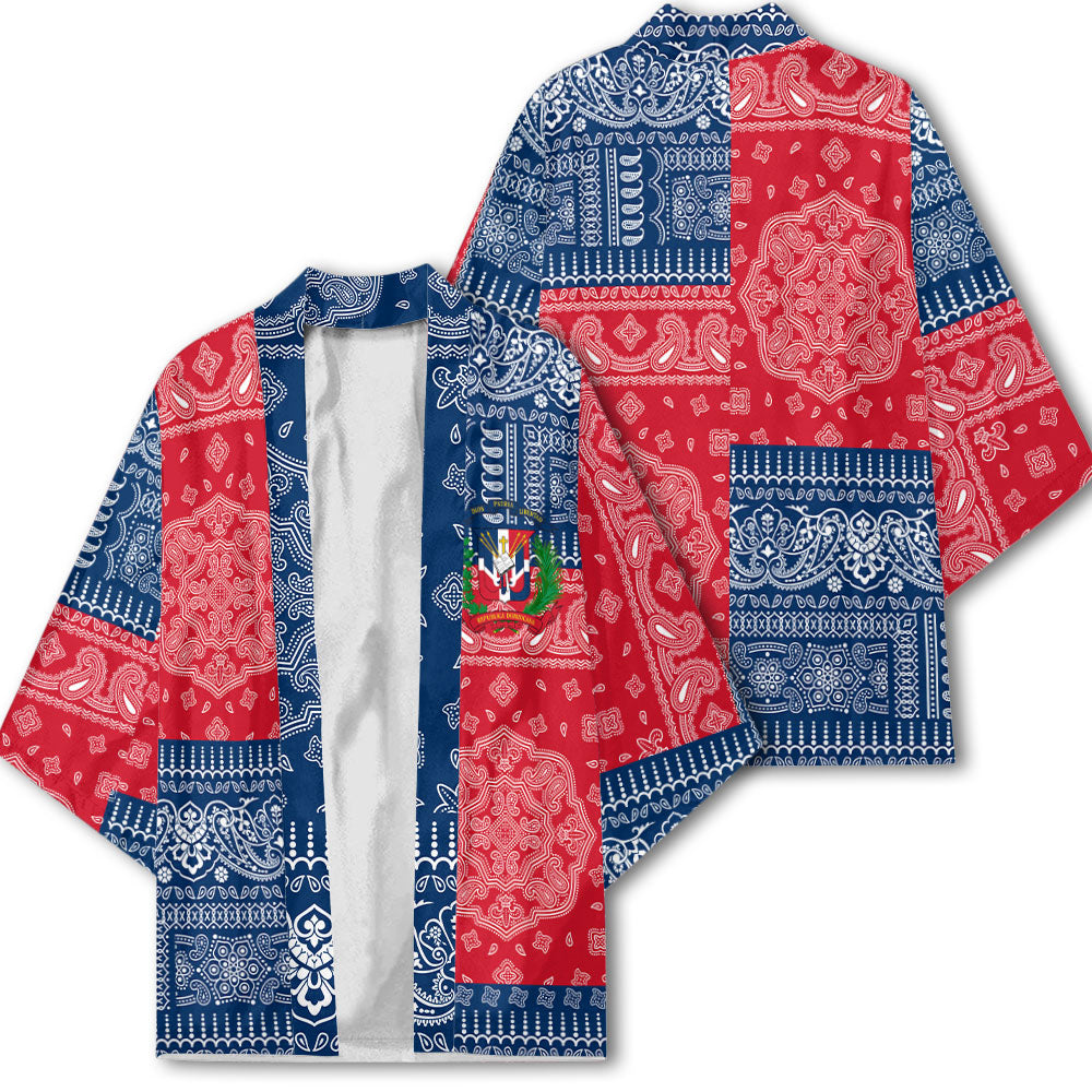 Dominican Republic Kimono Flag And Paisley Basic Style 1