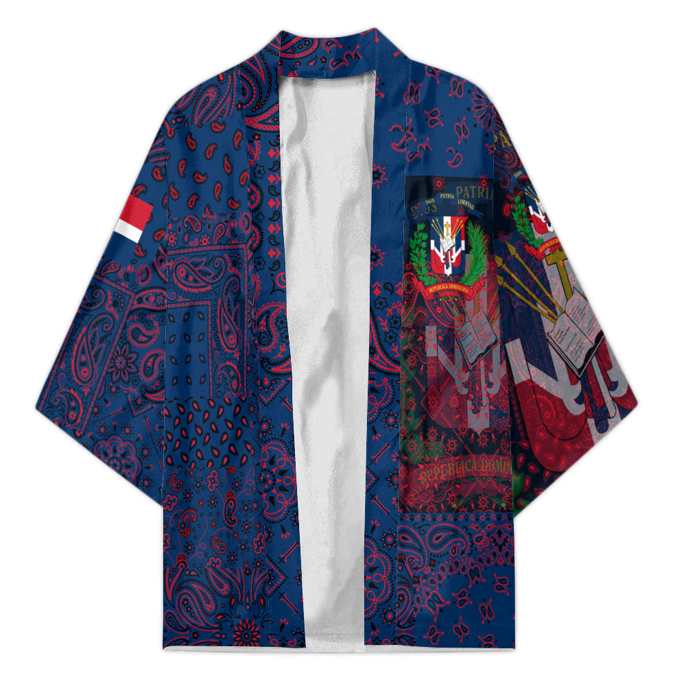 Dominican Republic Kimono Paisley Flag And Skull Style 1