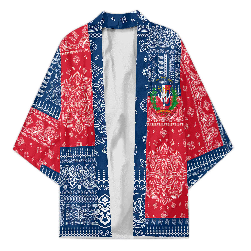 Dominican Republic Kimono Flag And Paisley Basic Style 2