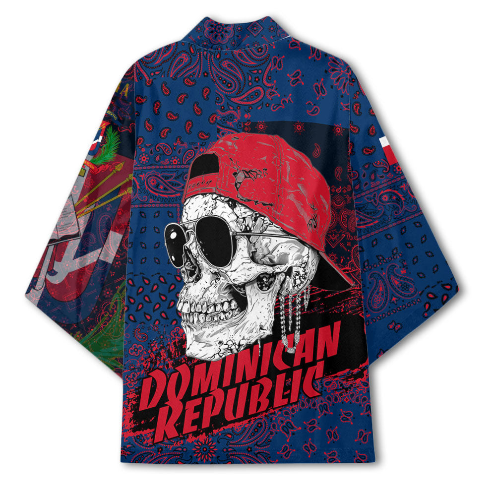 Dominican Republic Kimono Paisley Flag And Skull Style 3