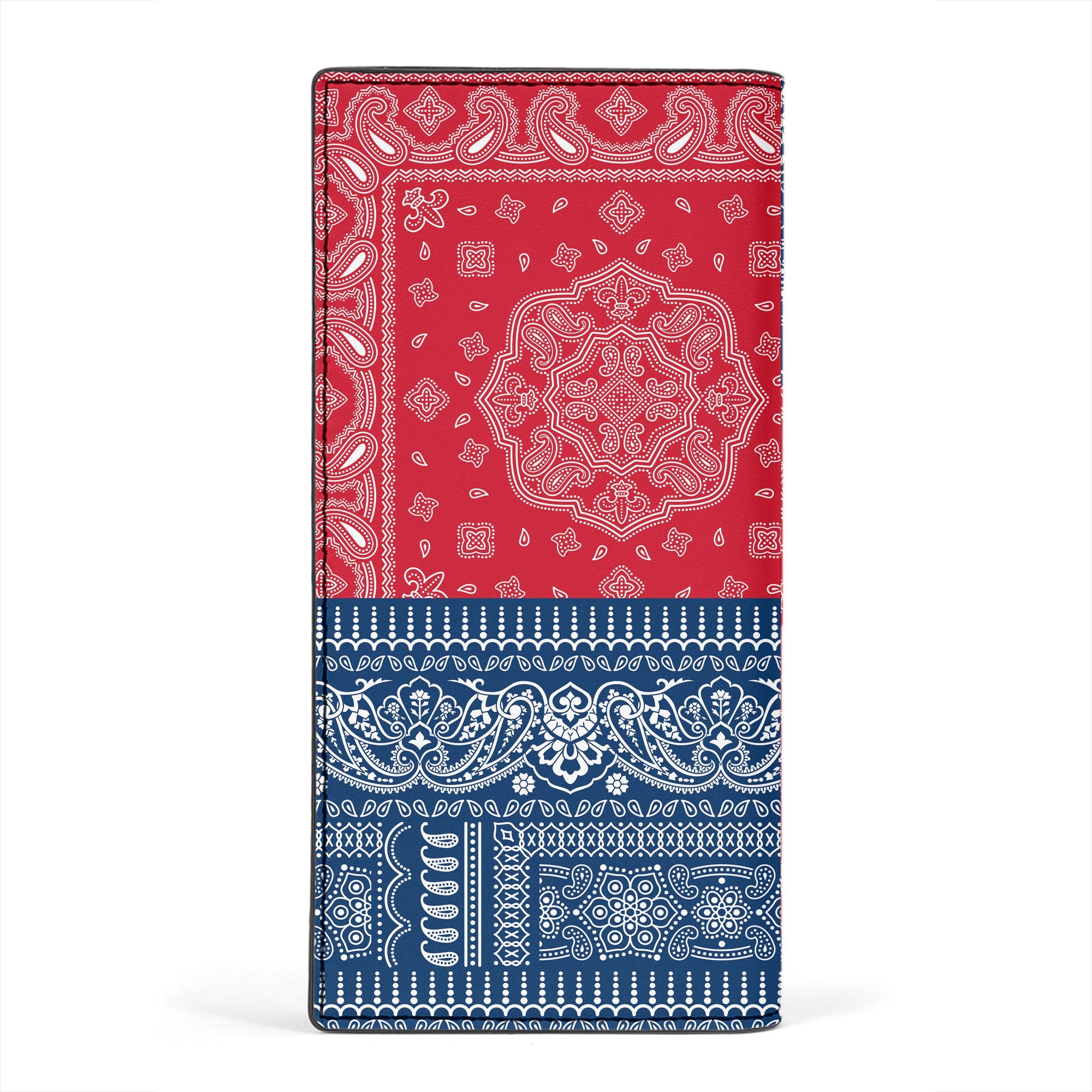 Dominican Republic Leather Wallet Flag And Paisley Basic Style 2