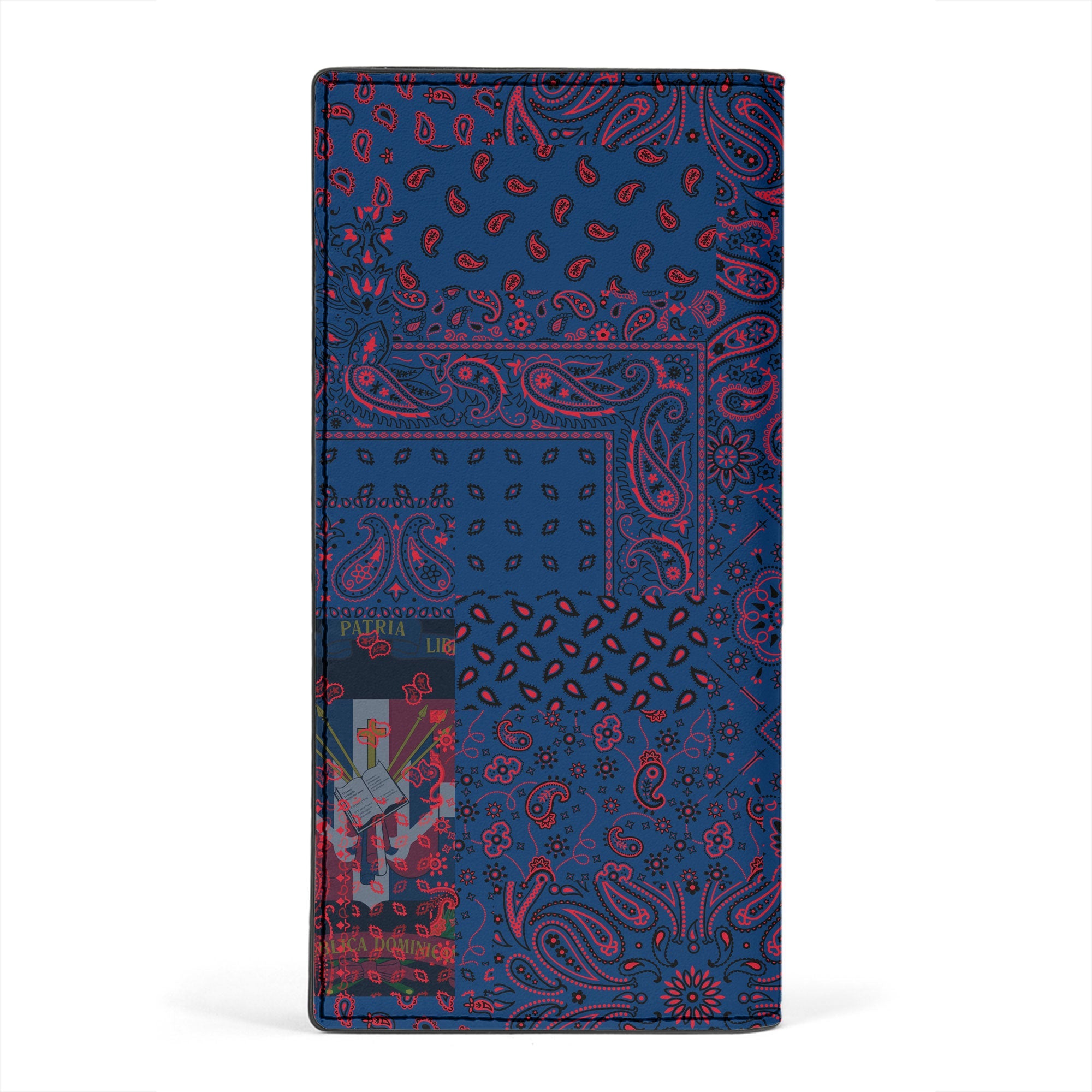 Dominican Republic Leather Wallet Paisley Flag And Skull Style 2