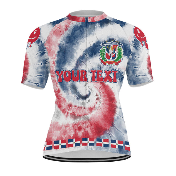 Dominican Republic Men Cycling Jersey Custom Tie Dye Style 1