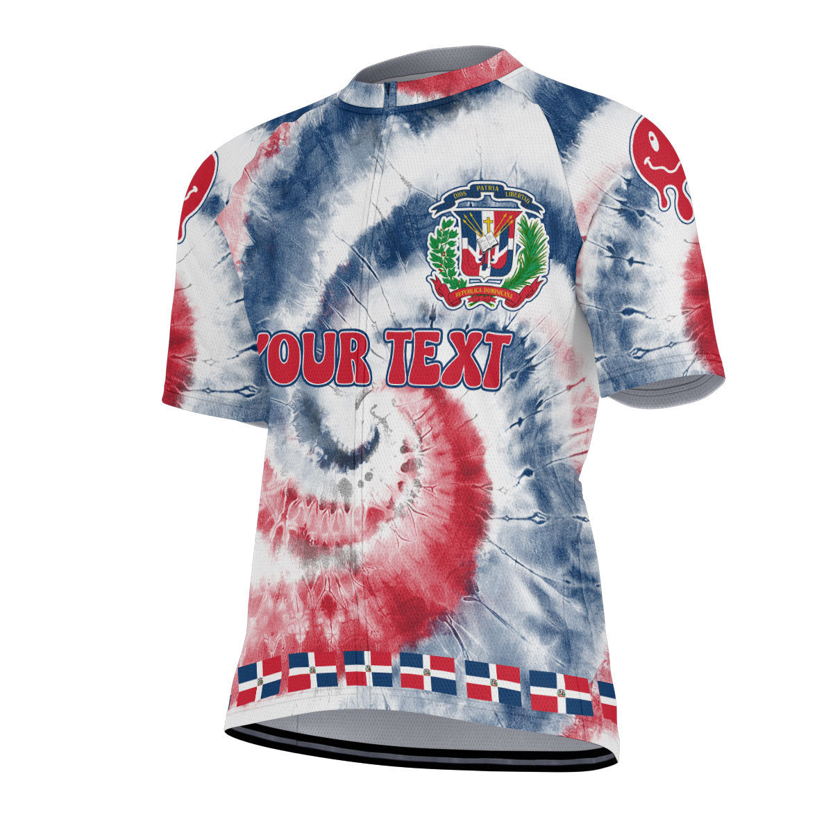 Dominican Republic Men Cycling Jersey Custom Tie Dye Style 2