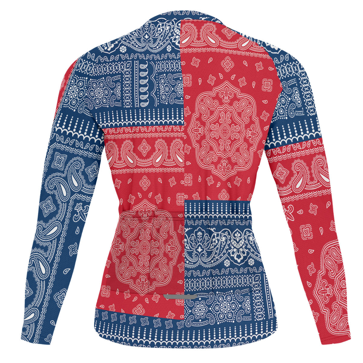 Dominican Republic Raglan Men Cycling Jersey Long Sleeve Flag And Paisley Basic Style 2