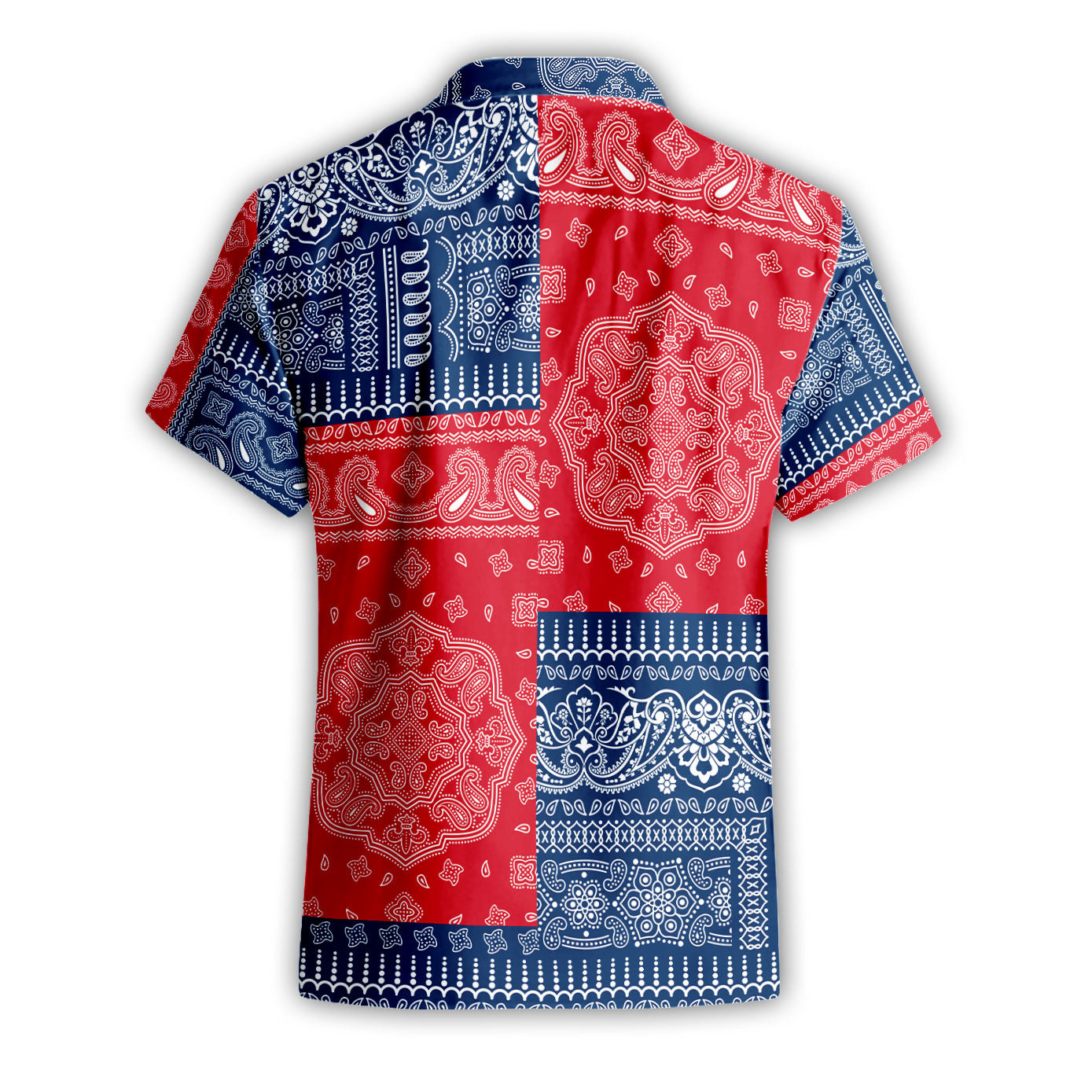 Dominican Republic Short Sleeve Shirt Flag And Paisley Basic Style 3