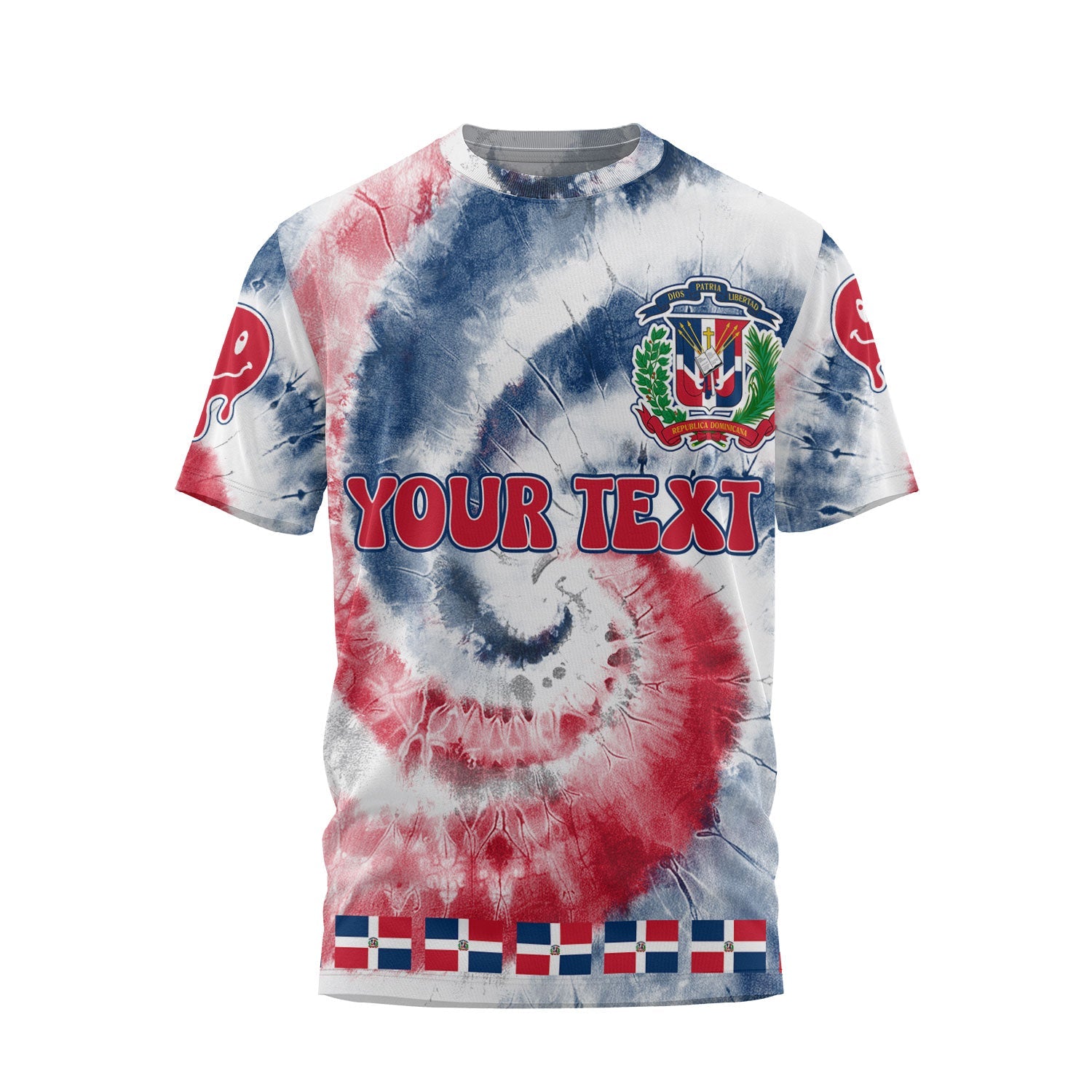 Dominican Republic T Shirt Custom Tie Dye Style 1