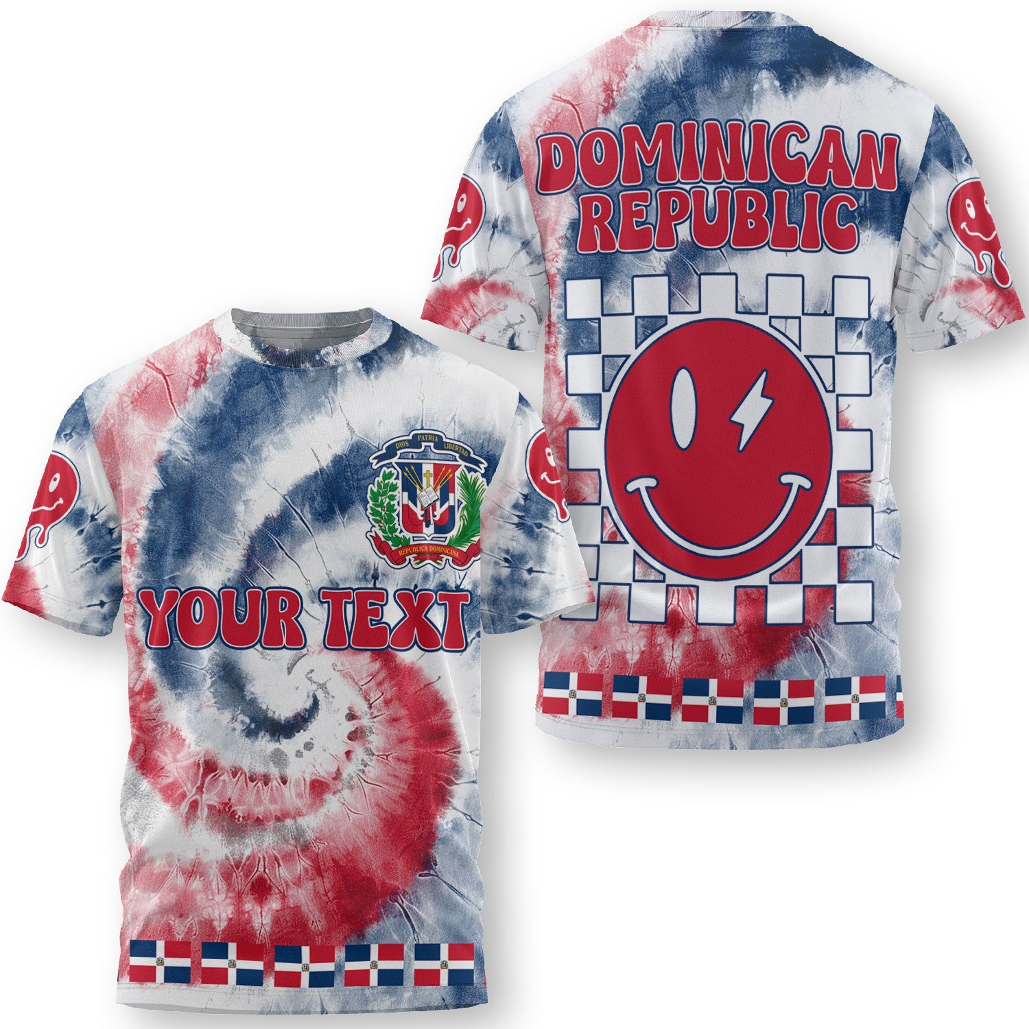 Dominican Republic T Shirt Custom Tie Dye Style 3