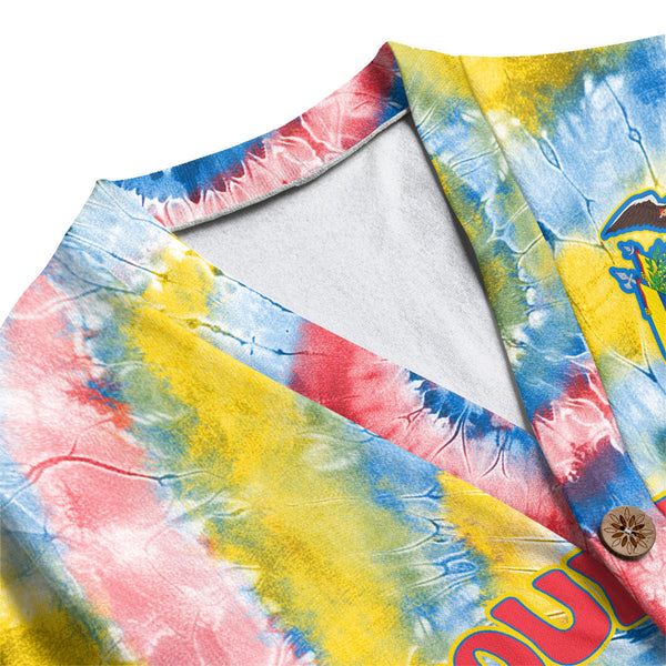 Ecuador Fleece Cardigan Custom Tie Dye Style 1