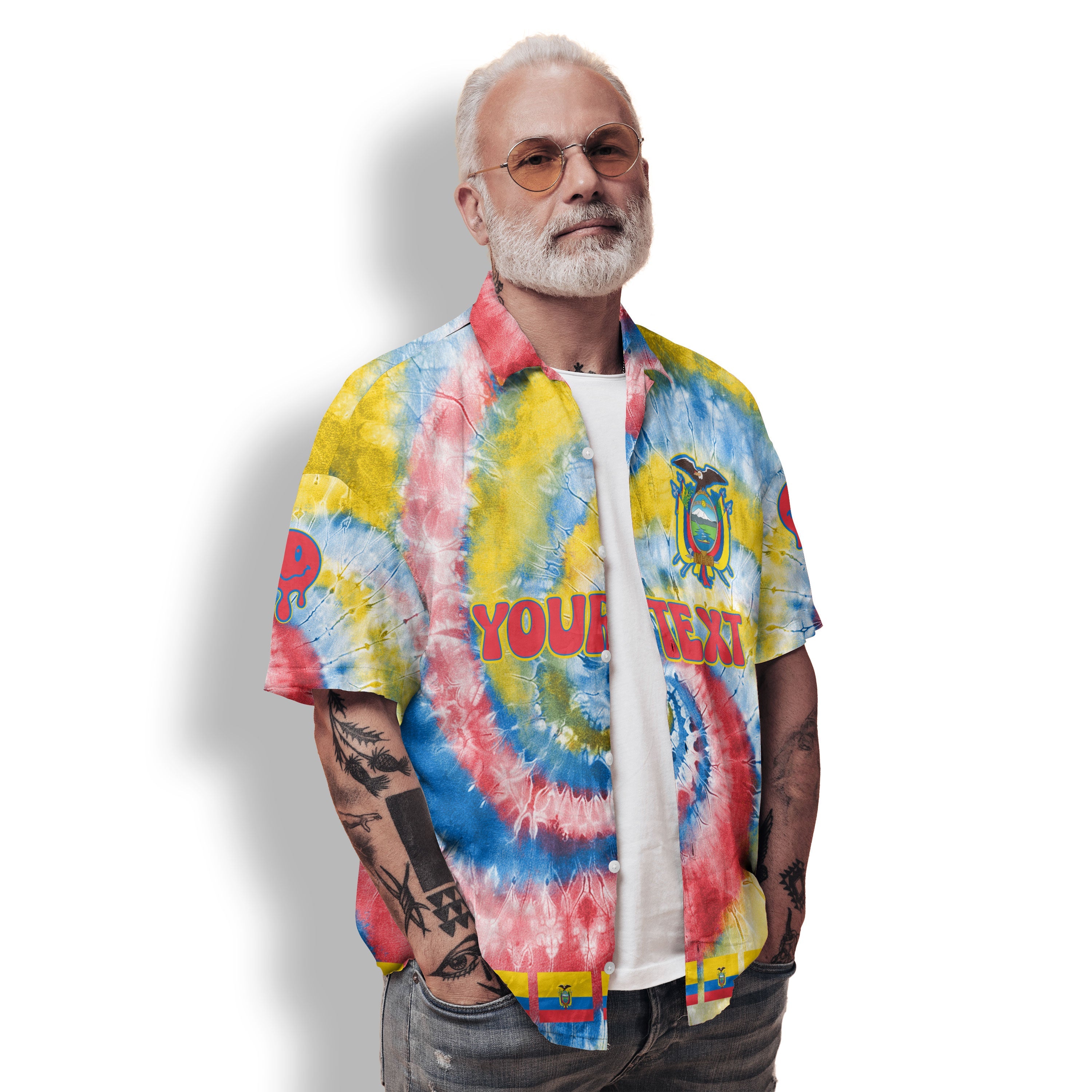 Ecuador Hawaiian Shirt Custom Tie Dye Style 2