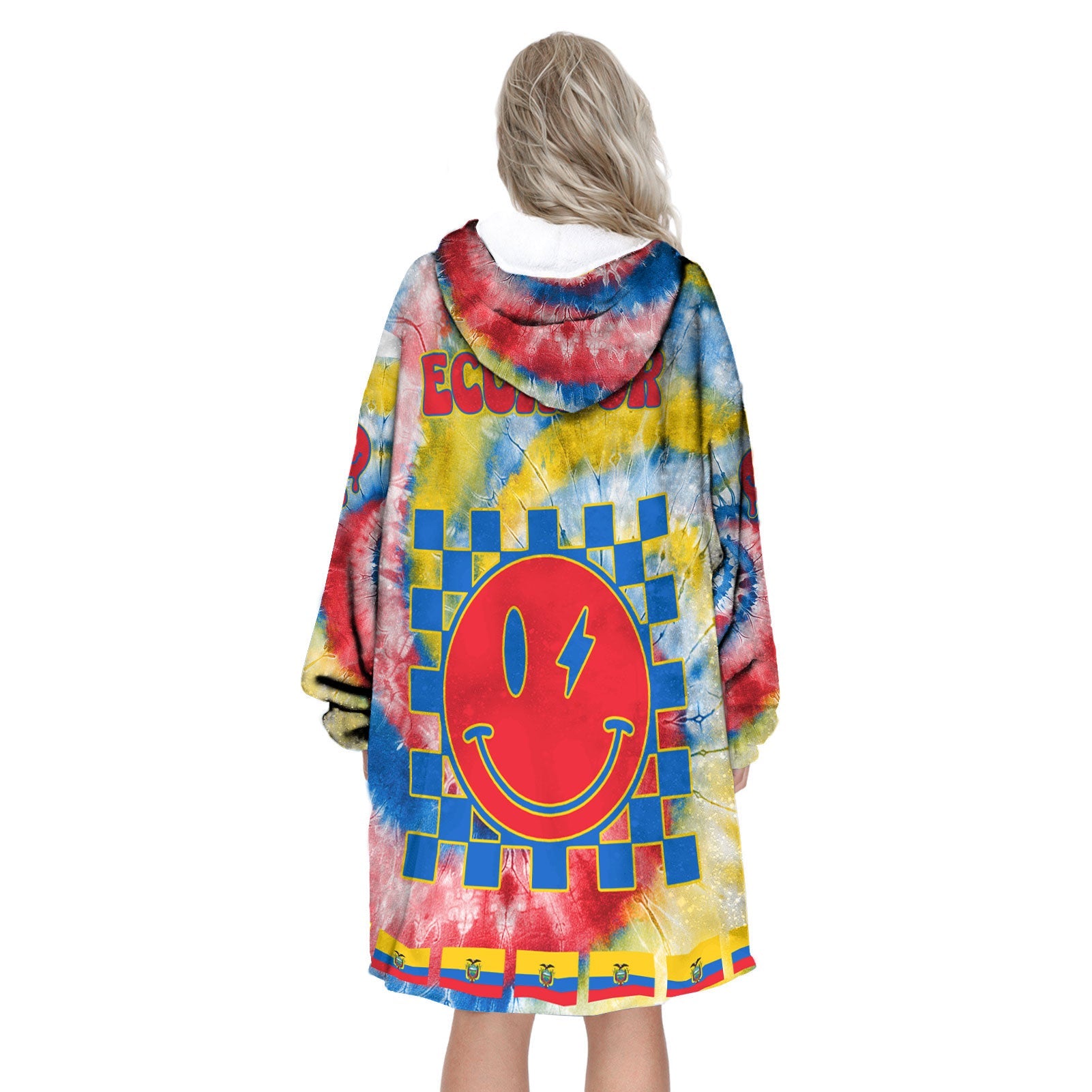 Ecuador Hoodie Blanket Custom Tie Dye Style 3