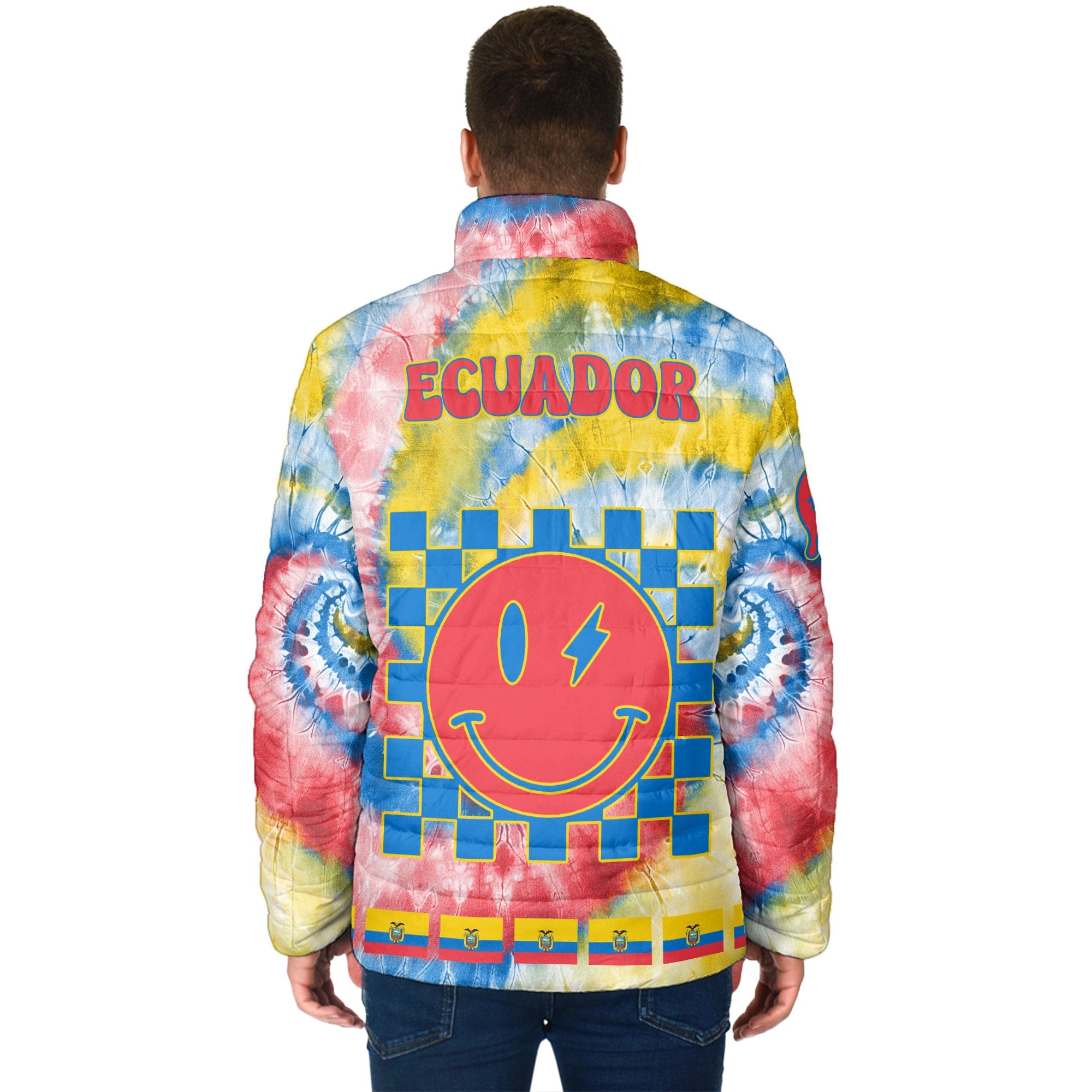 Ecuador Men Padded Jacket Custom Tie Dye Style 2