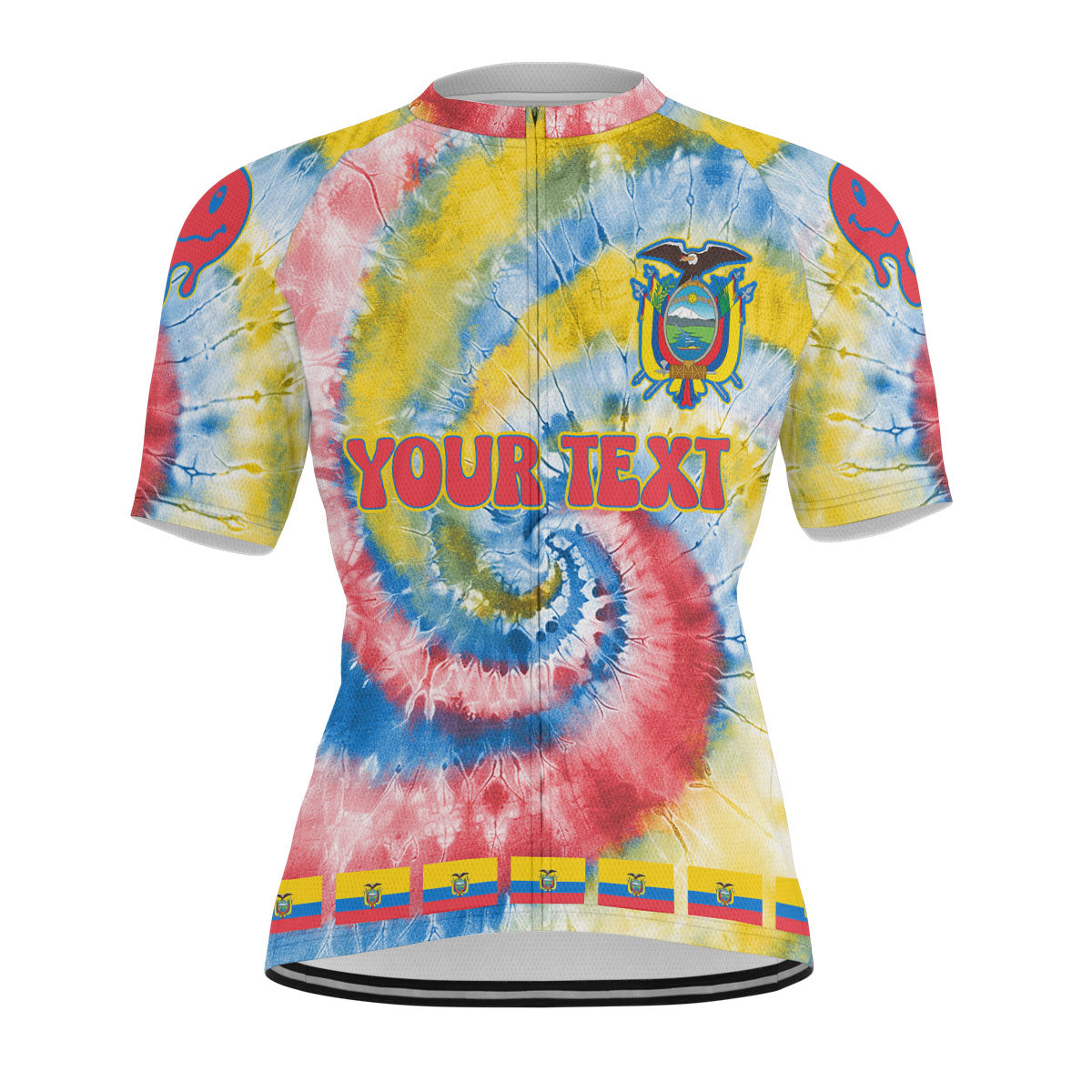 Ecuador Men Cycling Jersey Custom Tie Dye Style 1