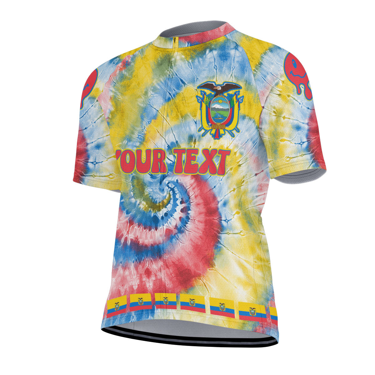 Ecuador Men Cycling Jersey Custom Tie Dye Style 2