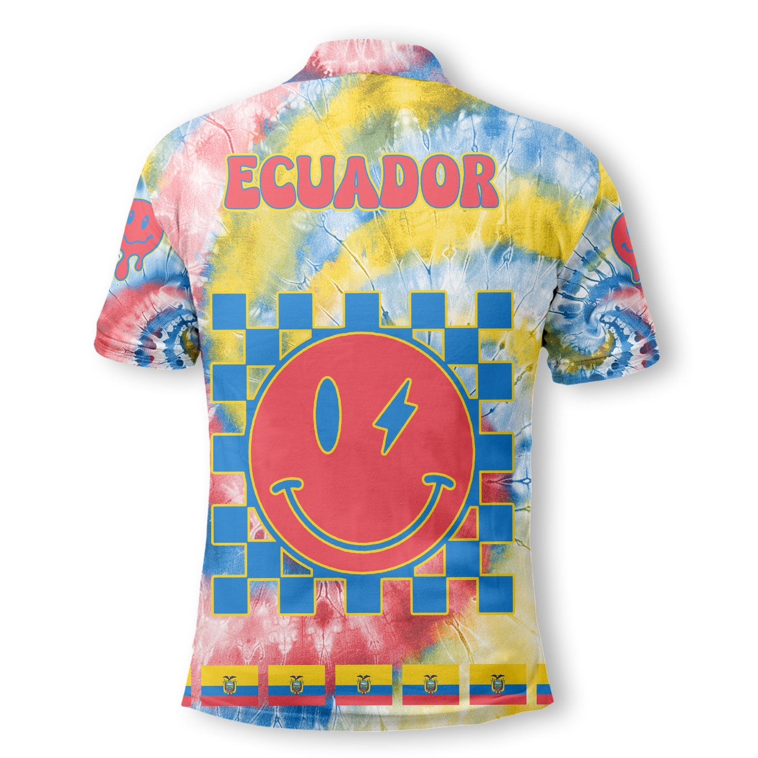 Ecuador Polo Shirt Custom Tie Dye Style 3