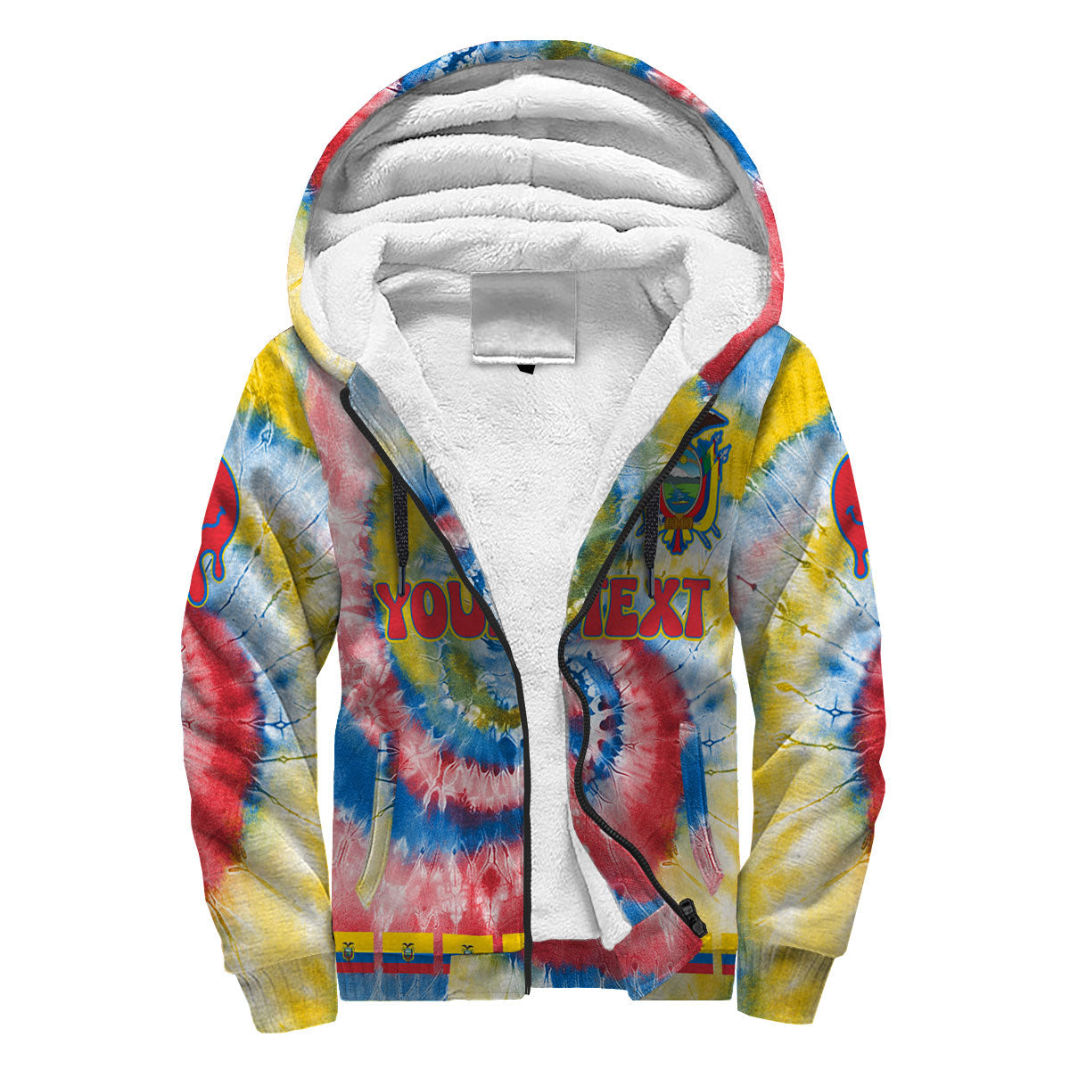 Ecuador Sherpa Hoodie Custom Tie Dye Style 3