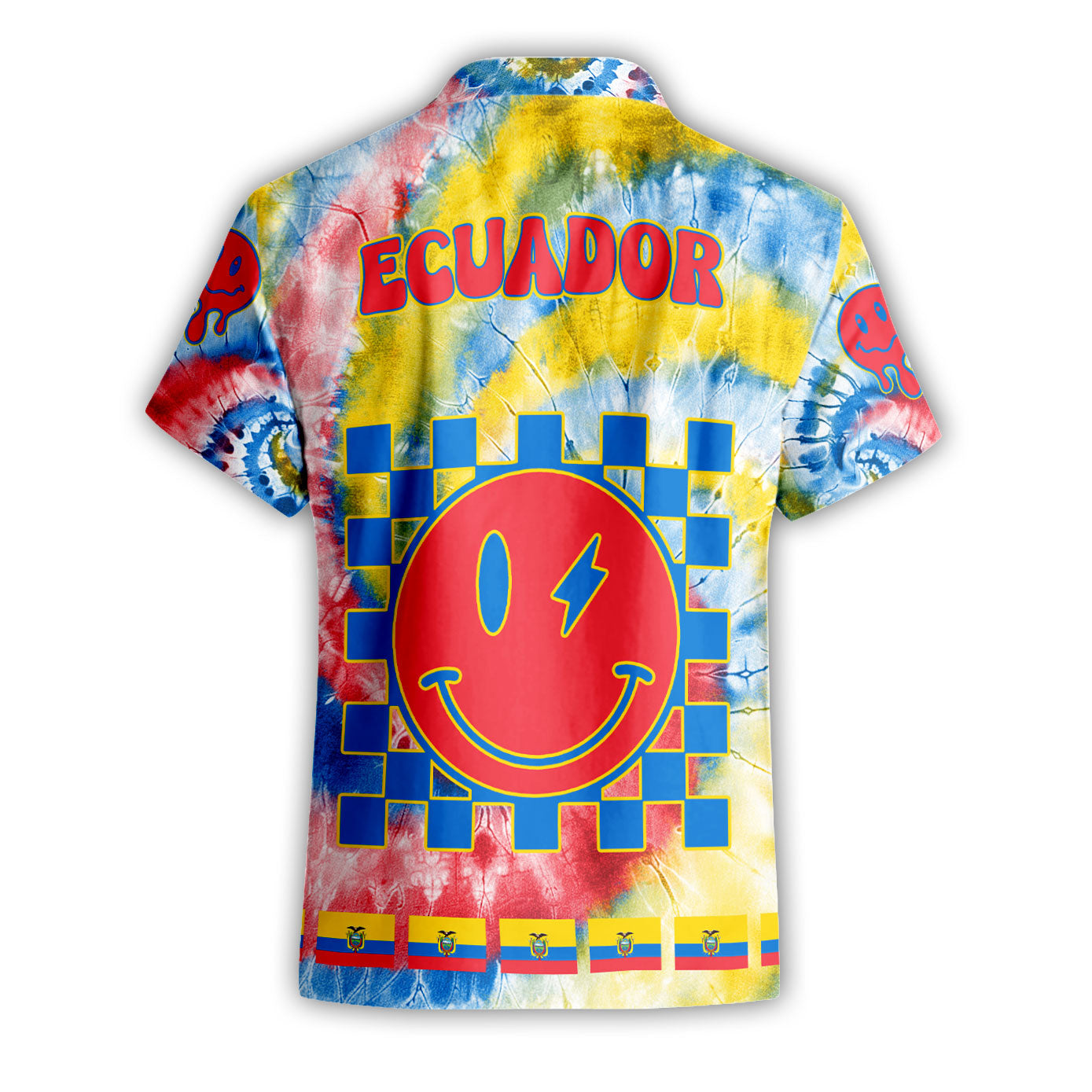 Ecuador Short Sleeve Shirt Custom Tie Dye Style 2