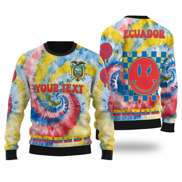 Ecuador Ugly Sweater Custom Tie Dye Style 1