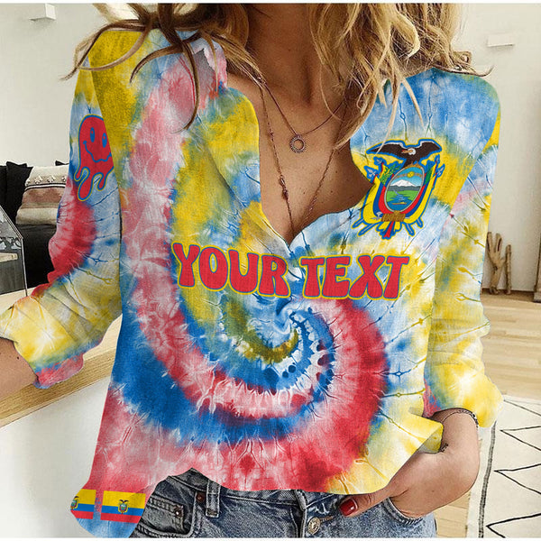 Ecuador Women Casual Shirt Custom Tie Dye Style 1