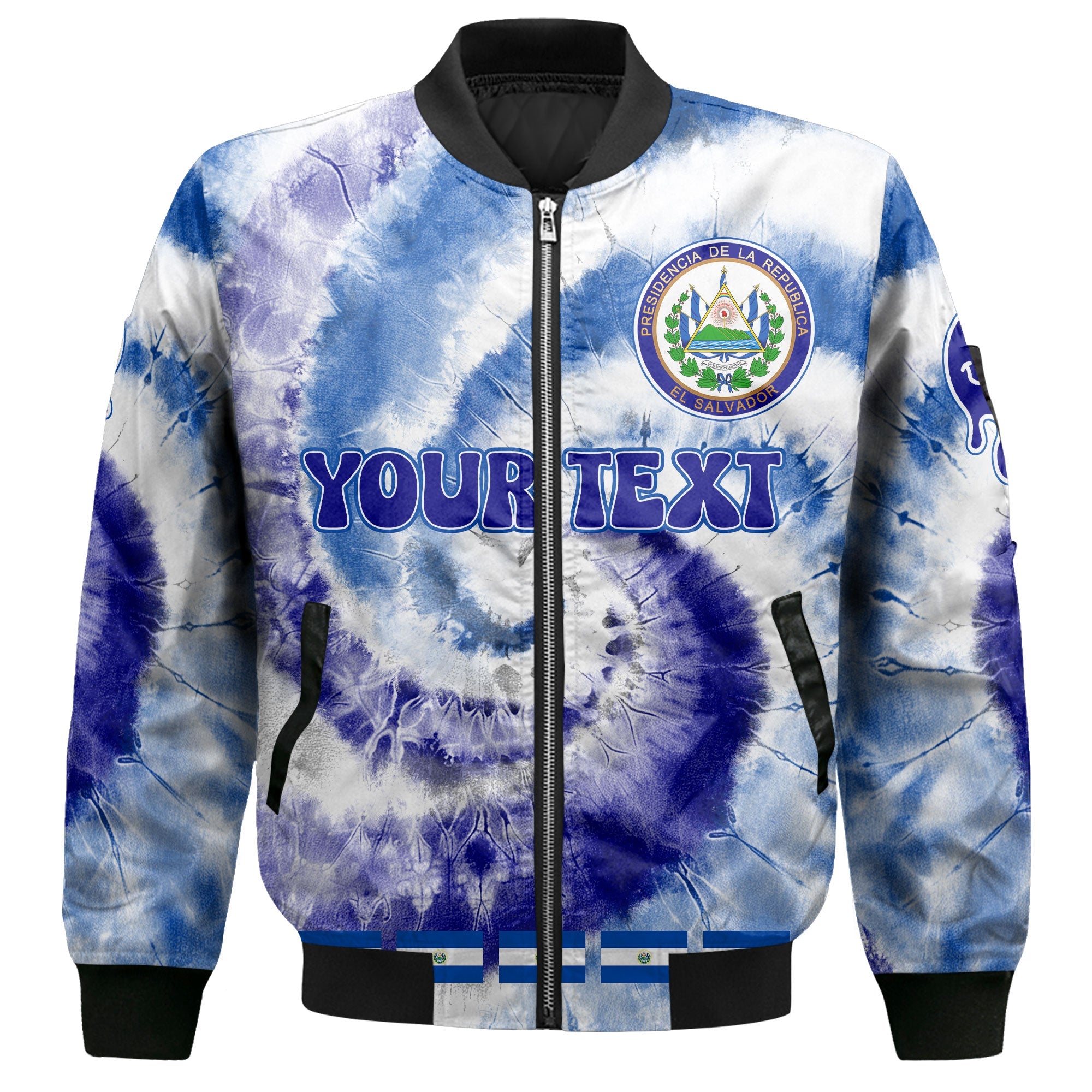 El Salvador Bomber Jacket Custom Tie Dye Style 2