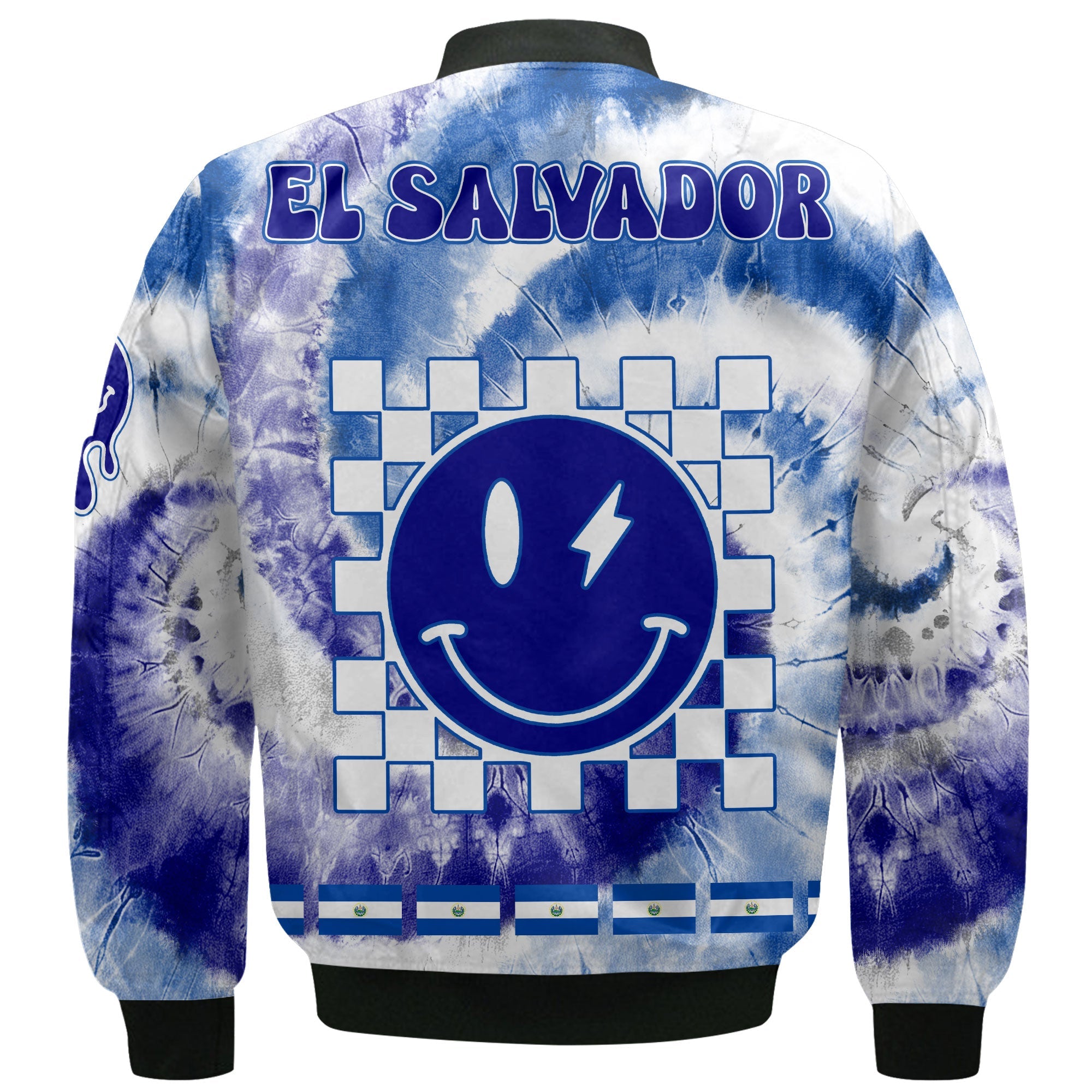 El Salvador Bomber Jacket Custom Tie Dye Style 3