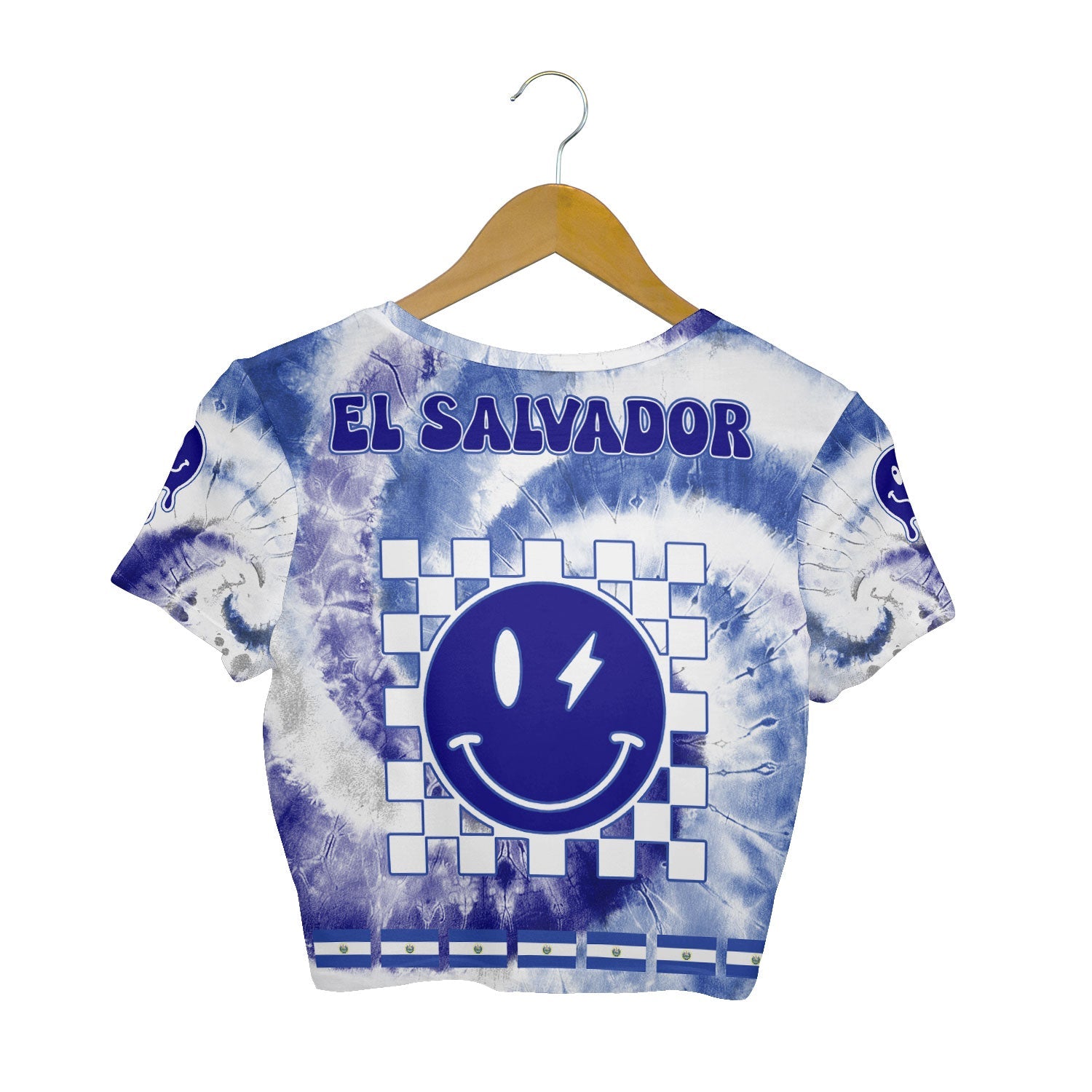 El Salvador Croptop T Shirt Custom Tie Dye Style 2