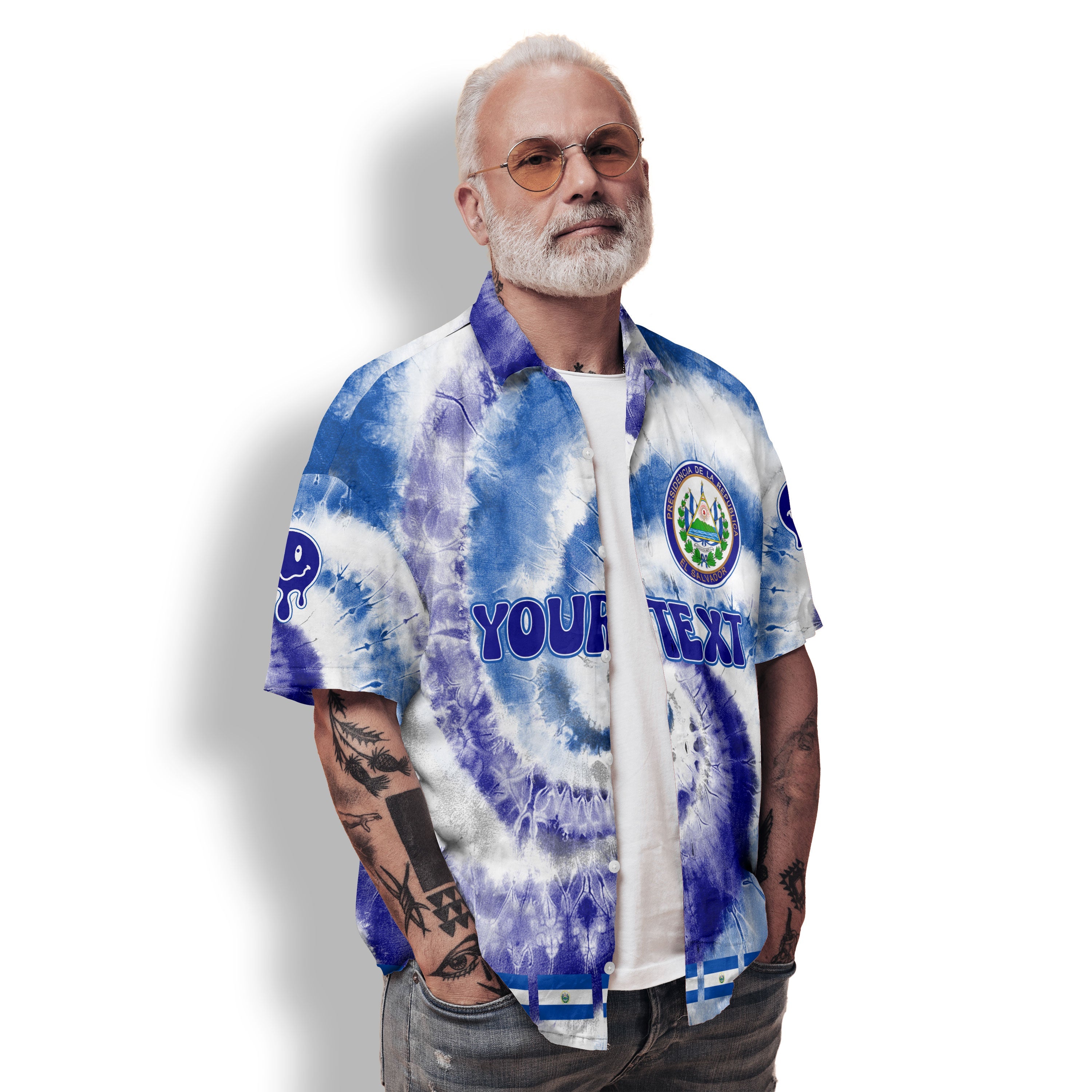 El Salvador Hawaiian Shirt Custom Tie Dye Style 2