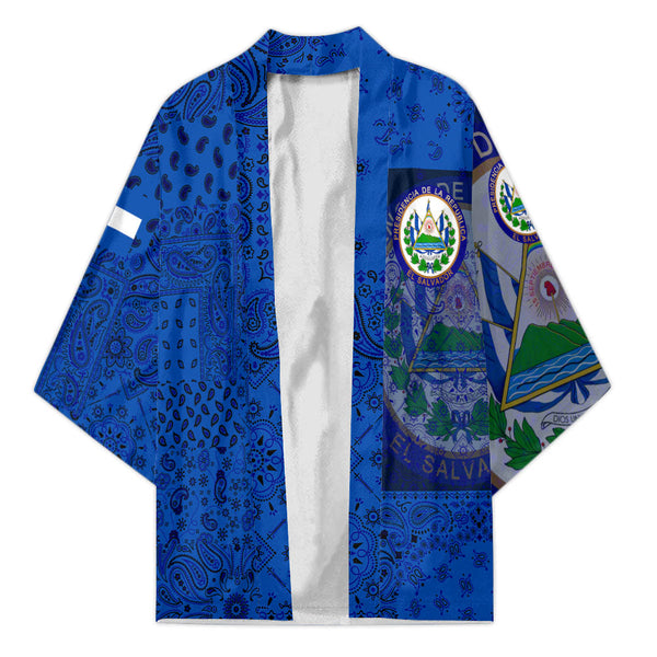 El Salvador Kimono Paisley Flag And Skull Style 1