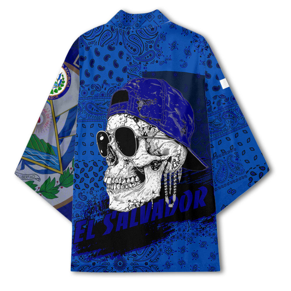 El Salvador Kimono Paisley Flag And Skull Style 3