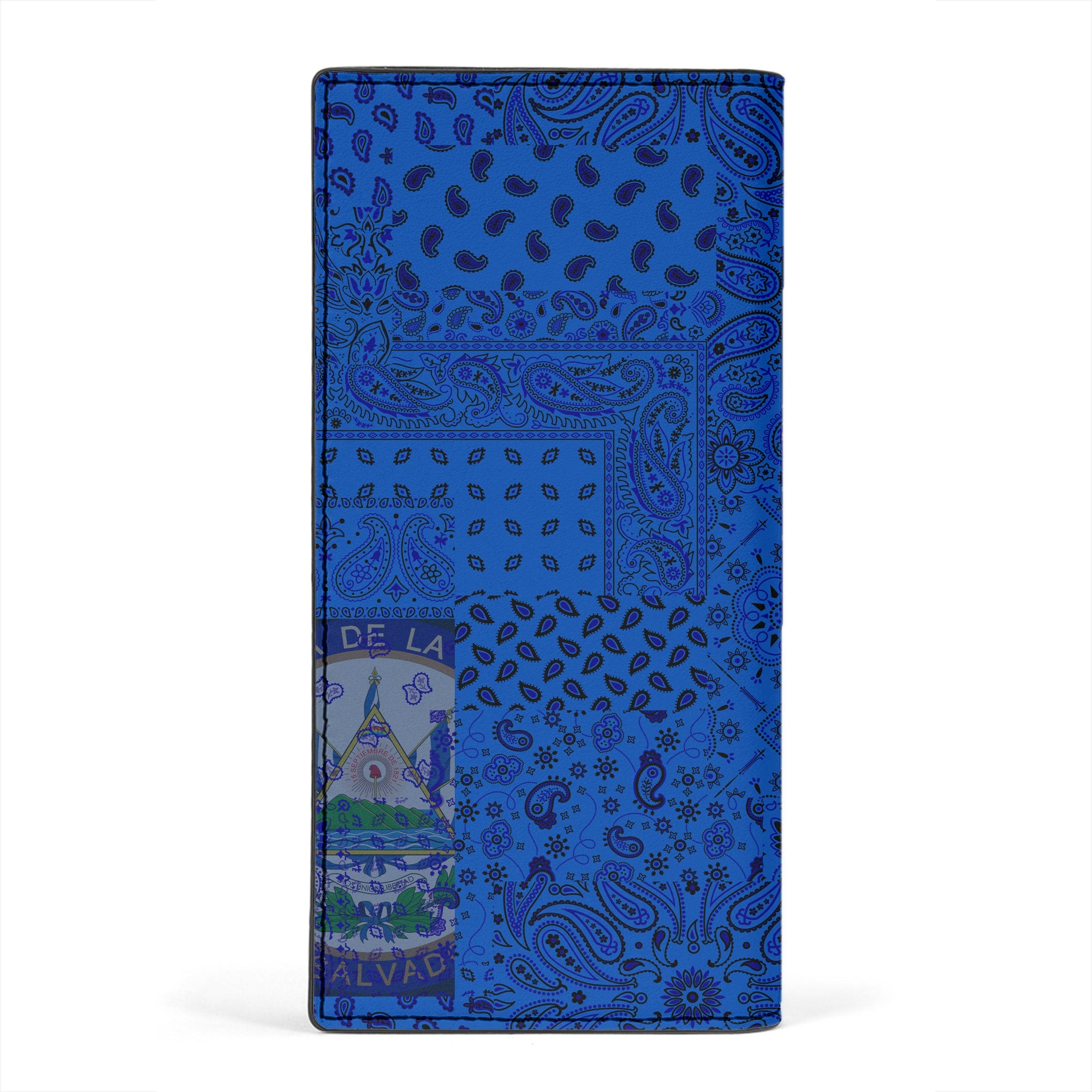 El Salvador Leather Wallet Paisley Flag And Skull Style 2