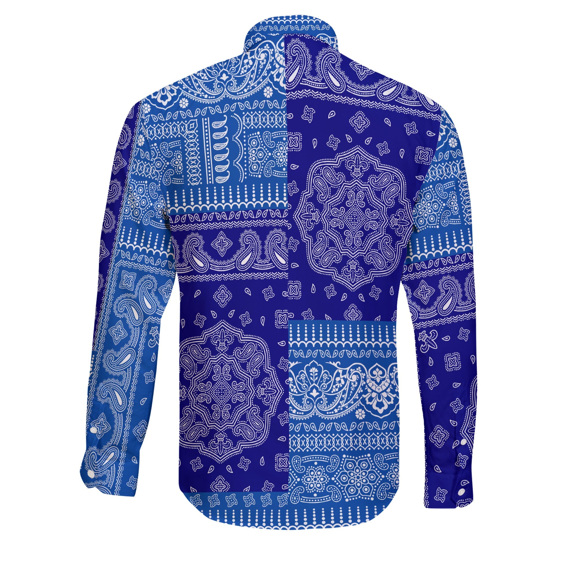 El Salvador Long Sleeve Button Shirt Flag And Paisley Basic Style 2