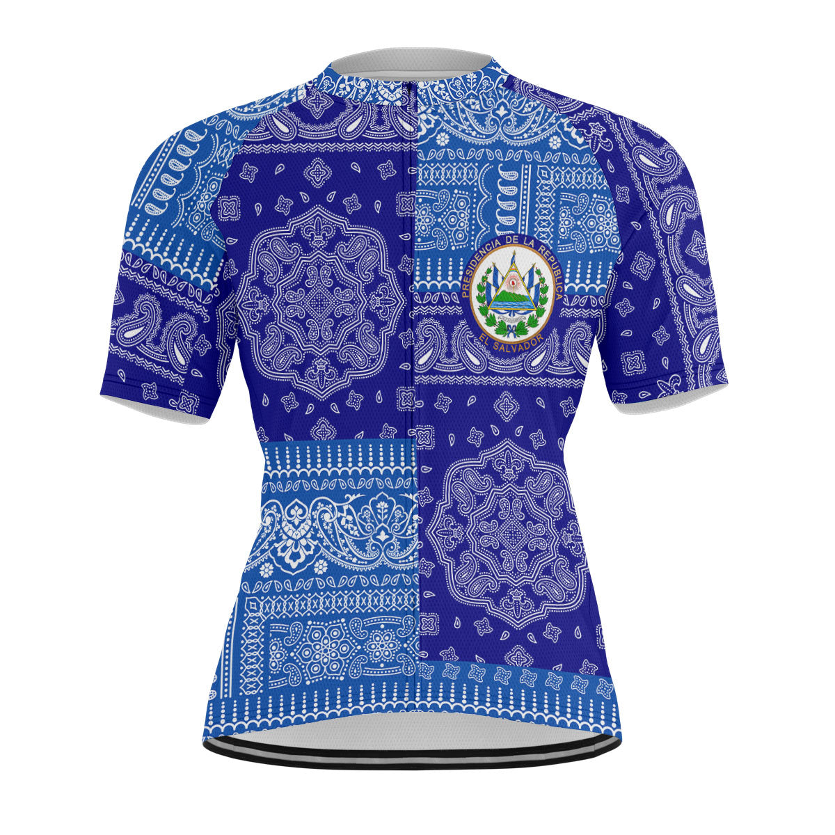 El Salvador Men Cycling Jersey Flag And Paisley Basic Style 1