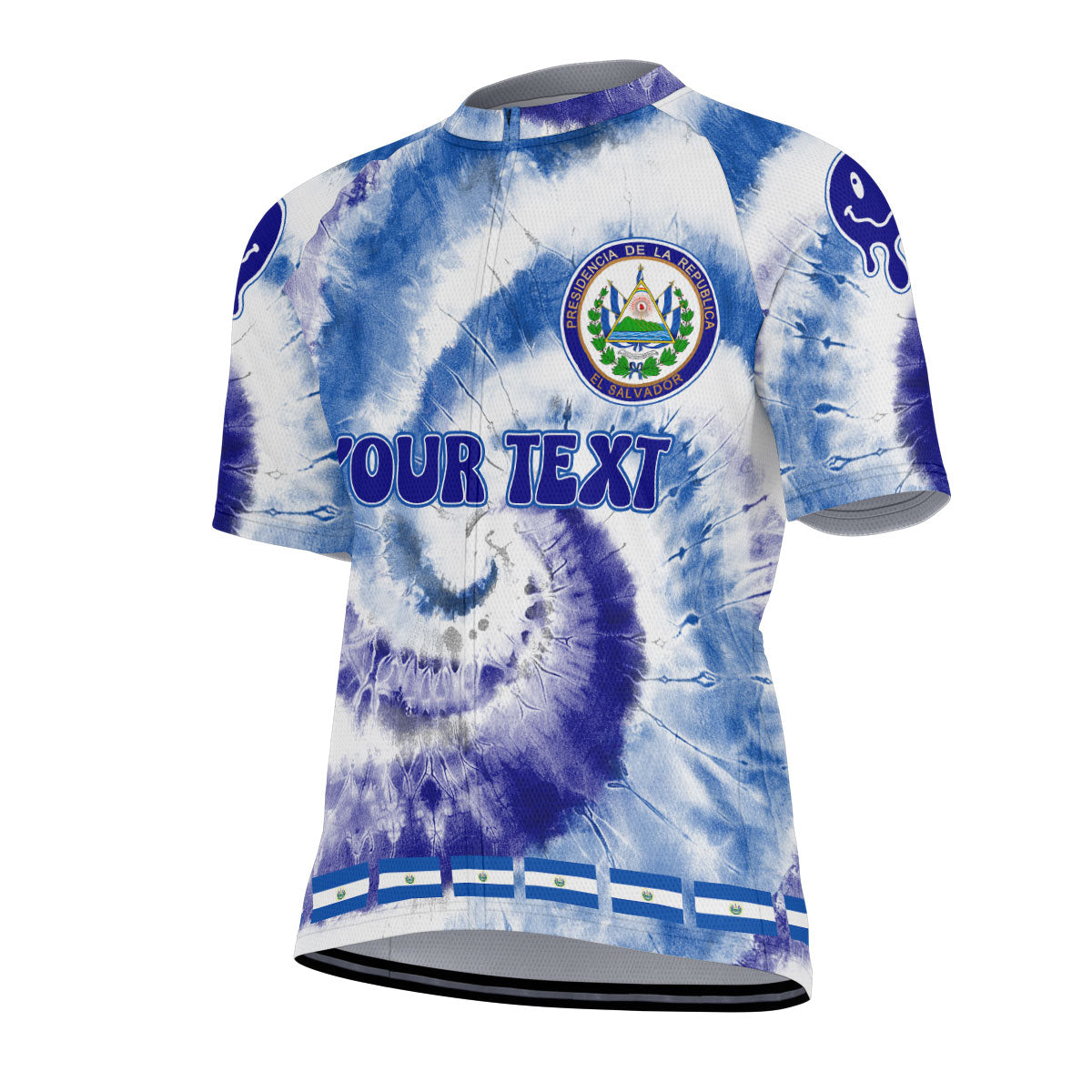 El Salvador Men Cycling Jersey Custom Tie Dye Style 2