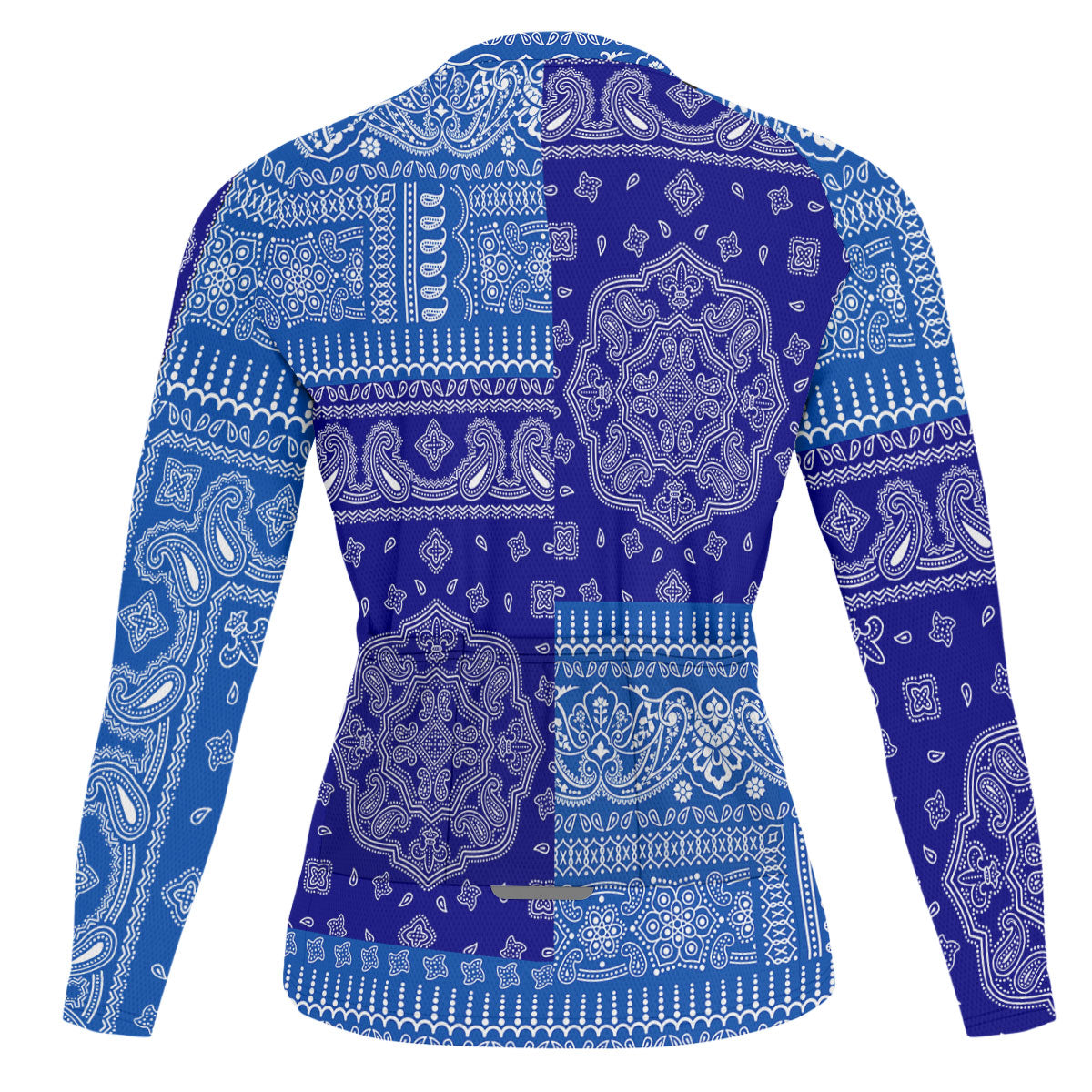 El Salvador Raglan Men Cycling Jersey Long Sleeve Flag And Paisley Basic Style 2