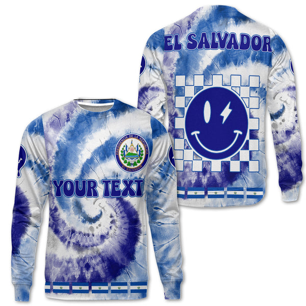 El Salvador Sweatshirt Custom Tie Dye Style 1