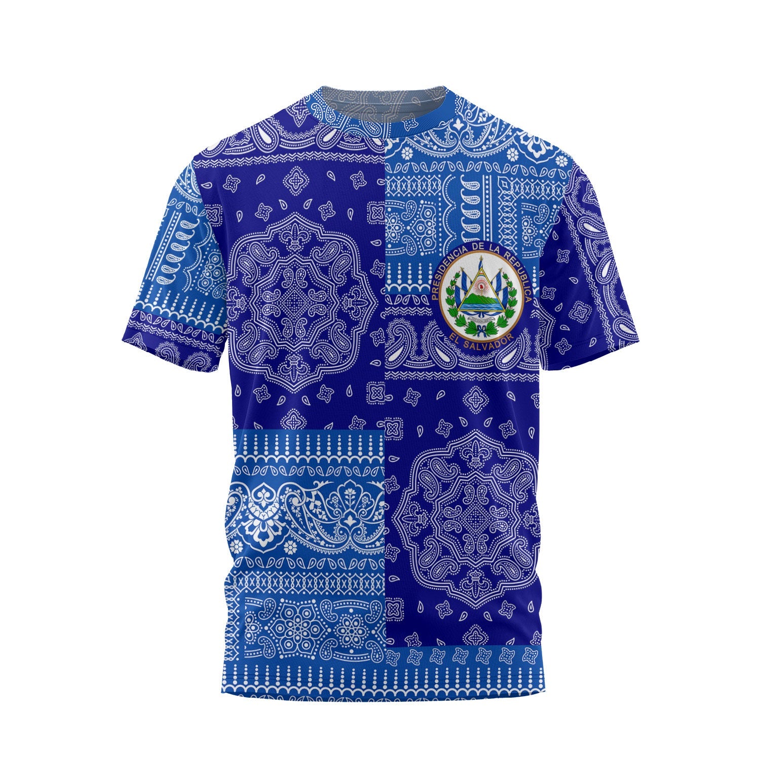 El Salvador T Shirt Flag And Paisley Basic Style 2