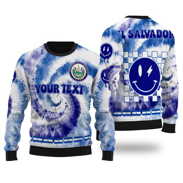 El Salvador Ugly Sweater Custom Tie Dye Style 1