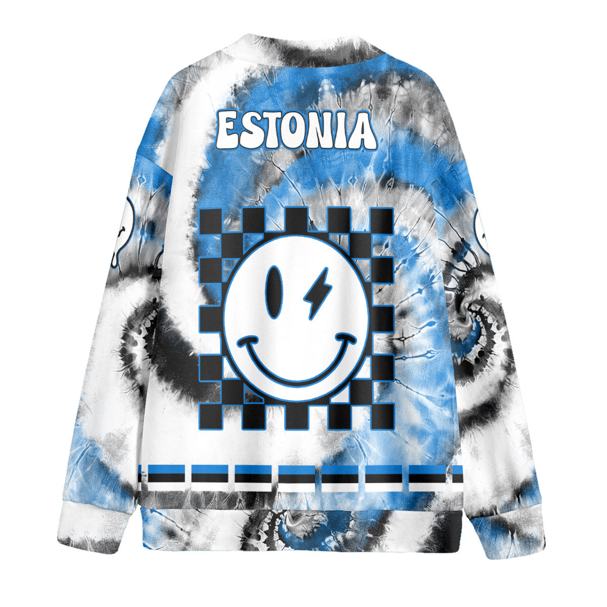 Estonia Fleece Cardigan Custom Tie Dye Style 2